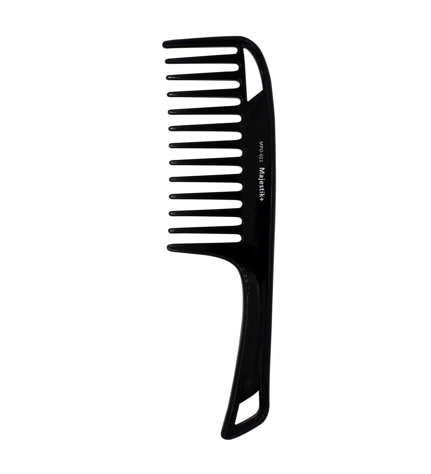Black Argan Oil Infused Wide Tooth Hair Comb for Thick & Curly Hair - Detangler with Comfortable Handgrip Handle by Majestik - Buy Online on GoSupps.com