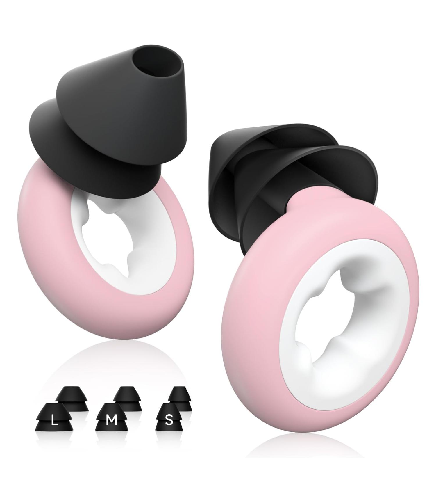 Noise Cancelling Ear Plugs for Sleeping - Reusable Silicone 33dB 6 Ear Tips (S/M/L) - Perfect for Sleep Concerts Snoring & Travel - Pink - Buy Online on GoSupps.com