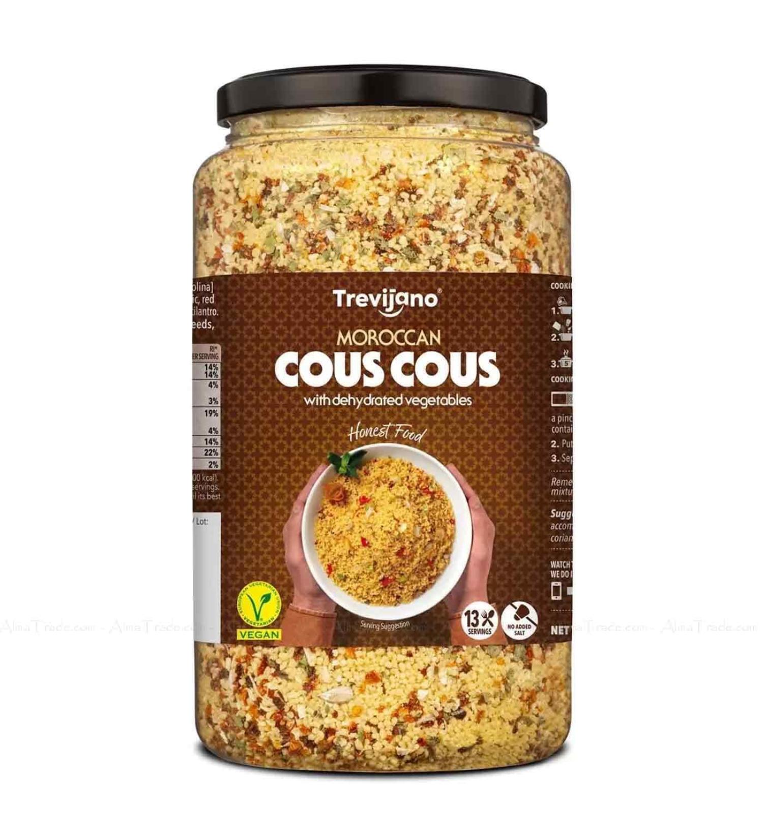 Trevijano Moroccan Couscous with Dehydrated Vegetable Flavour Spice cou Pack 1kg
