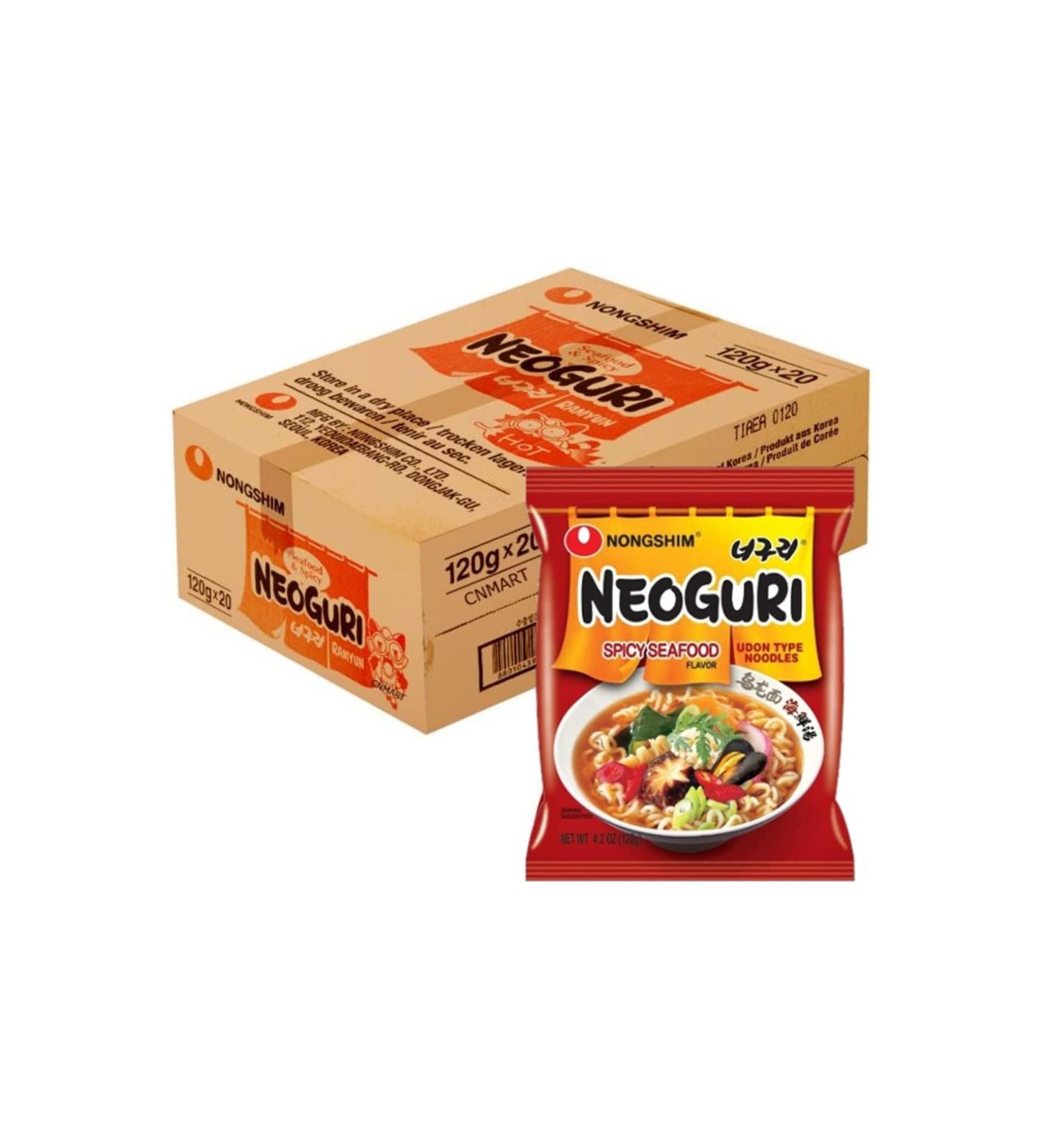 Nongshim Neoguri Seafood and Spicy Instant Noodles 120g (Pack of 20) by CNMART - Buy Online on GoSupps.com