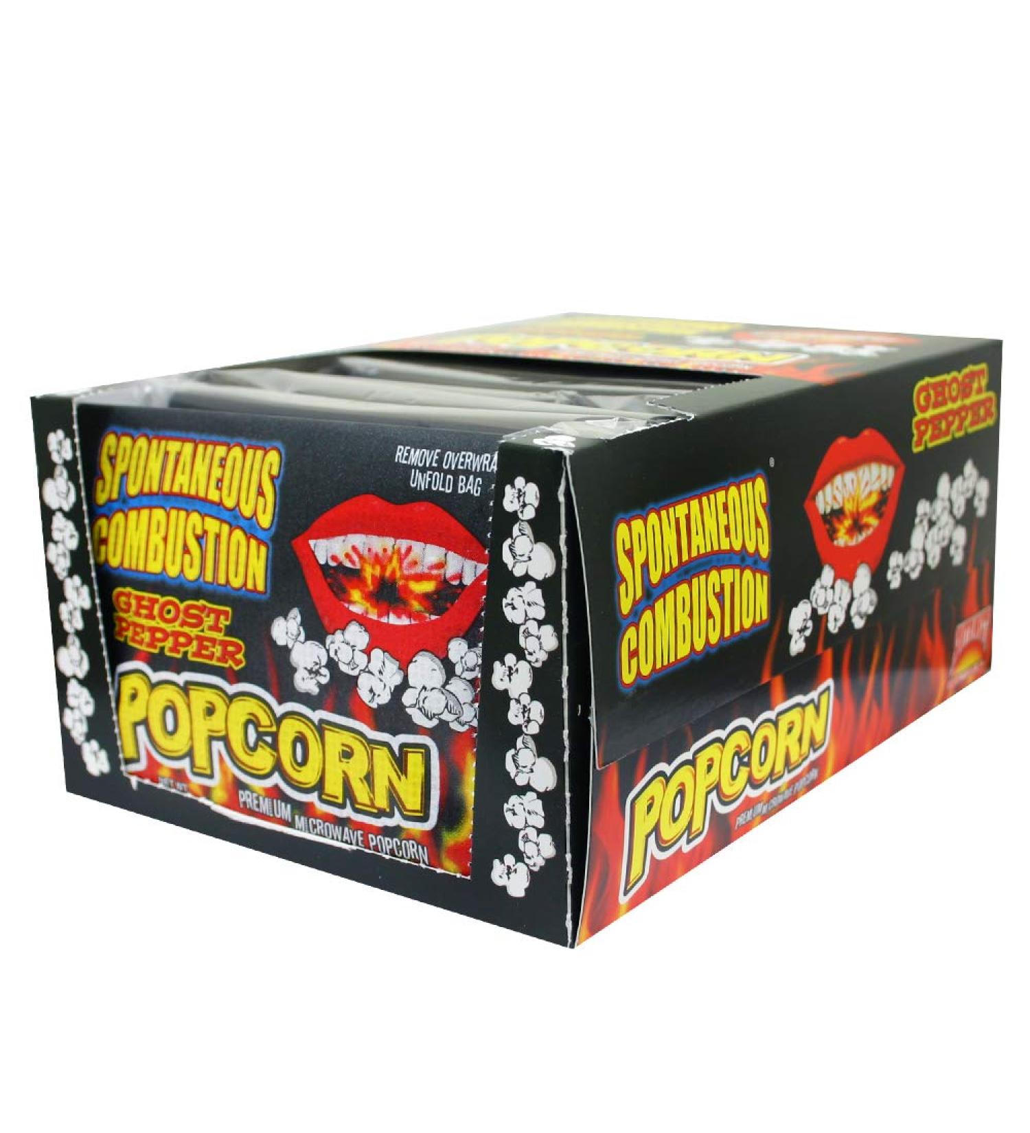 Spontaneous Combustion Ghost Pepper Microwave Popcorn Bags - 12 Pack - Ultimate Spicy Gourmet Popcorn - Perfect Hot Movie Theater Snack - 3.5 oz (Pack of 12) - Buy Online on GoSupps.com