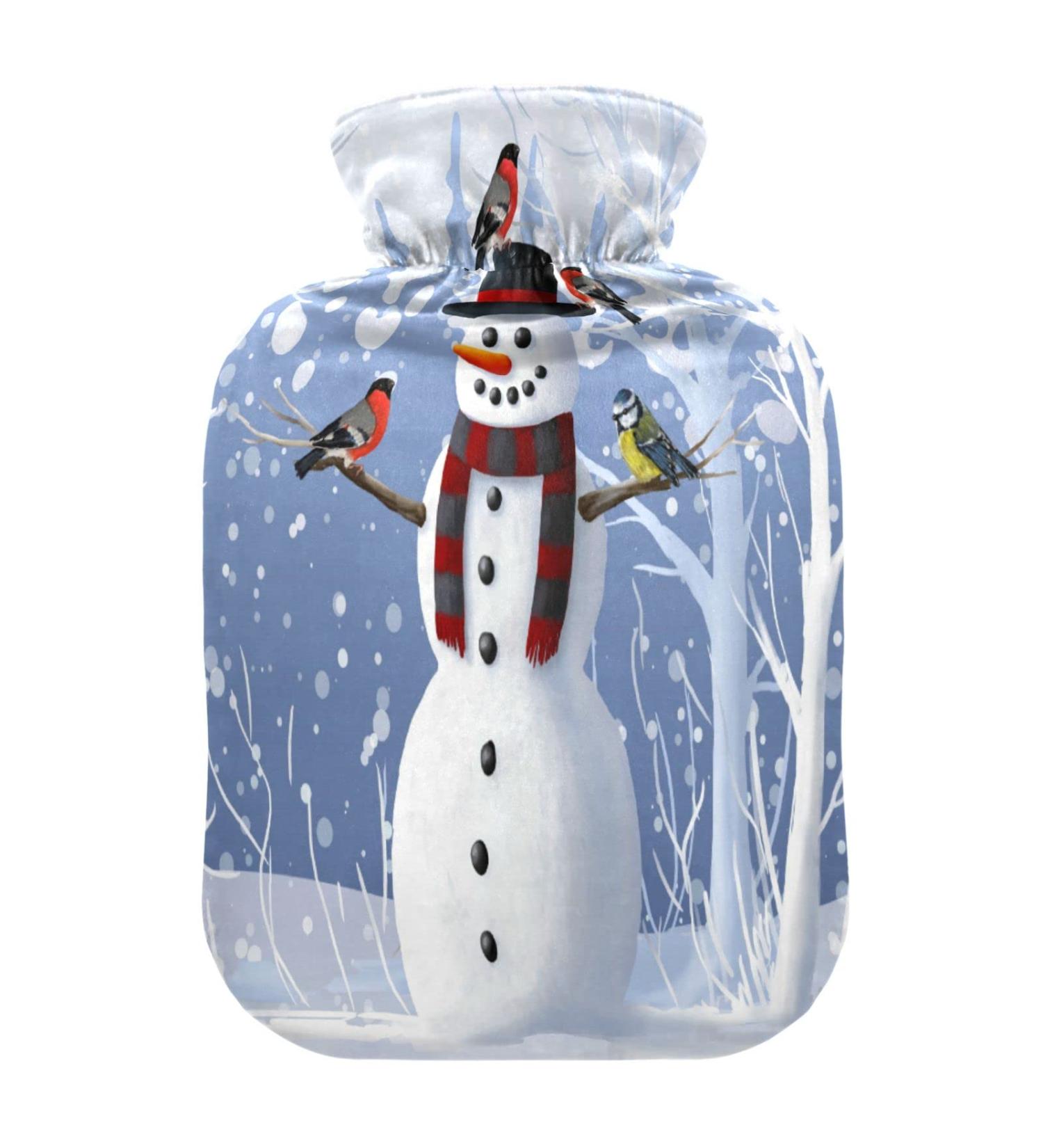 Christmas Snowman Hot Water Bottle - 1L Cozy Pain Relief & Bed Warmer for Women | Ideal Holiday Gift - Buy Online on GoSupps.com