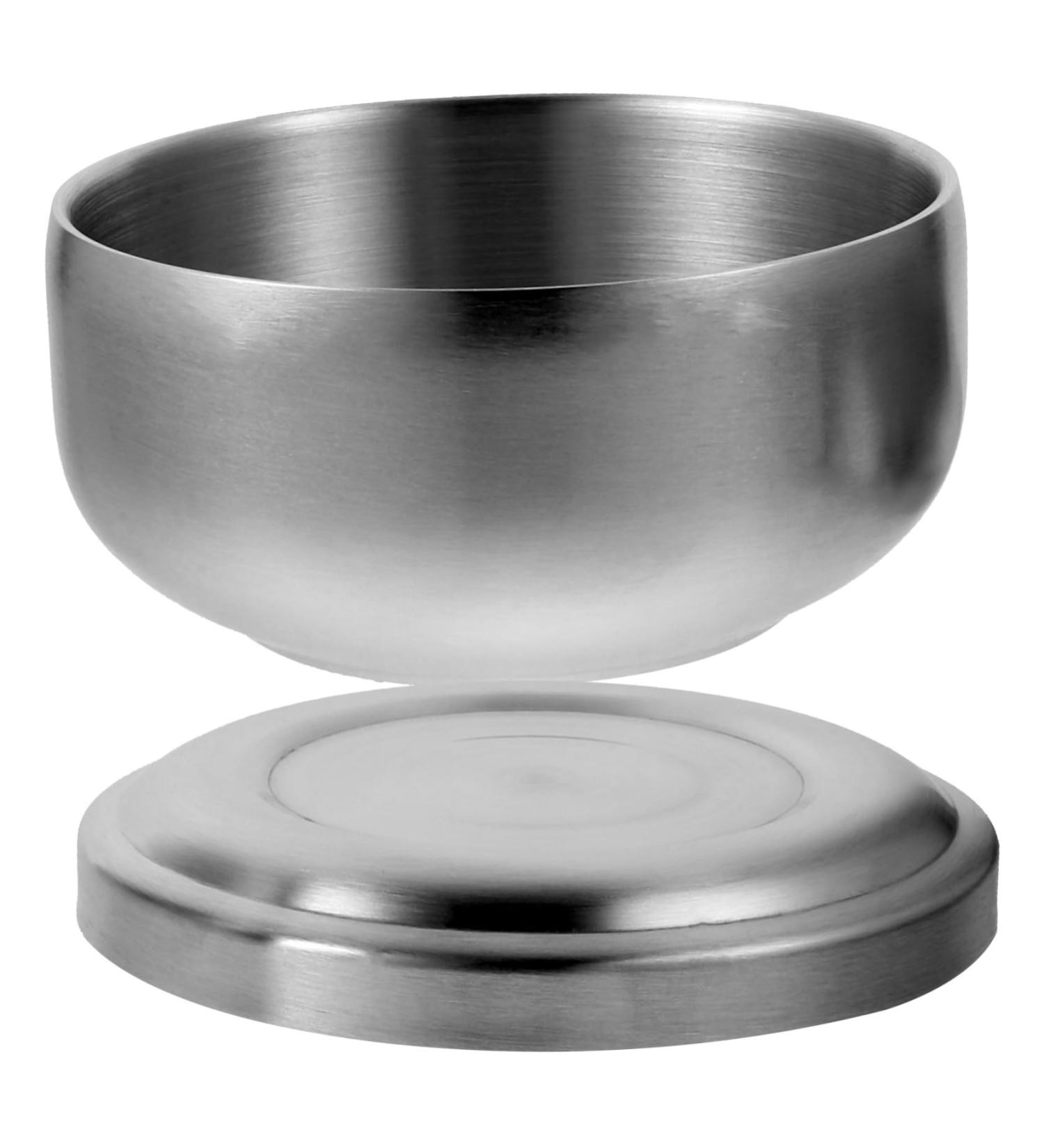 Fomiyes 4-Piece Stainless Steel Shaving Bowl Set for Men - Practical Salon-Quality Shaving Containers with Lid - Ideal for Soap Foam & Cream - Buy Online on GoSupps.com