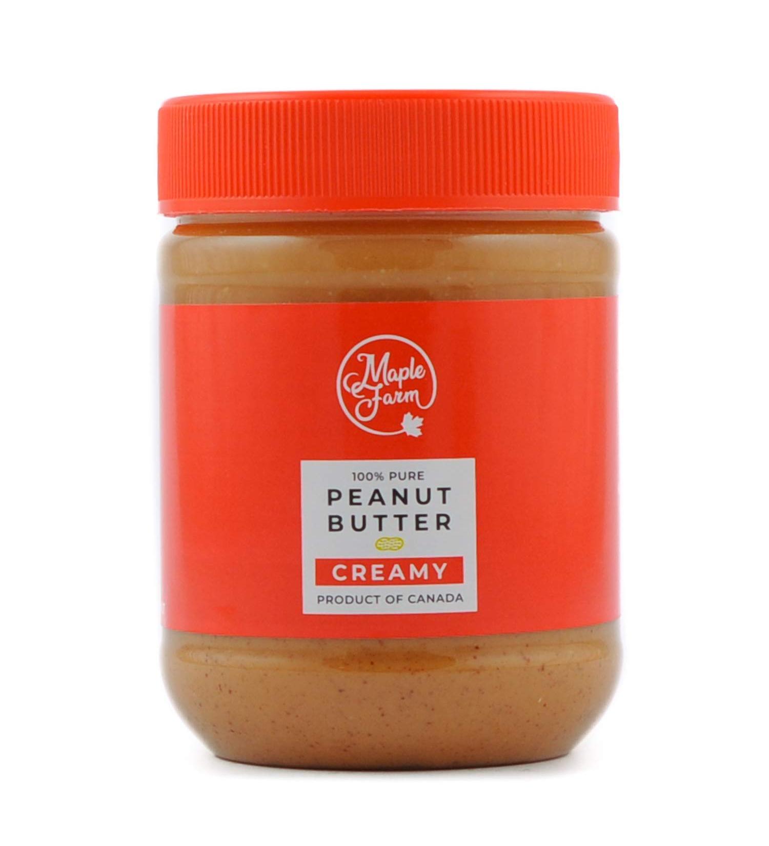 MapleFarm - 100% Pure Creamy Peanut Butter 1 x 325g - Natural Protein Cream - Creamy peanut butter - Buy Online on GoSupps.com