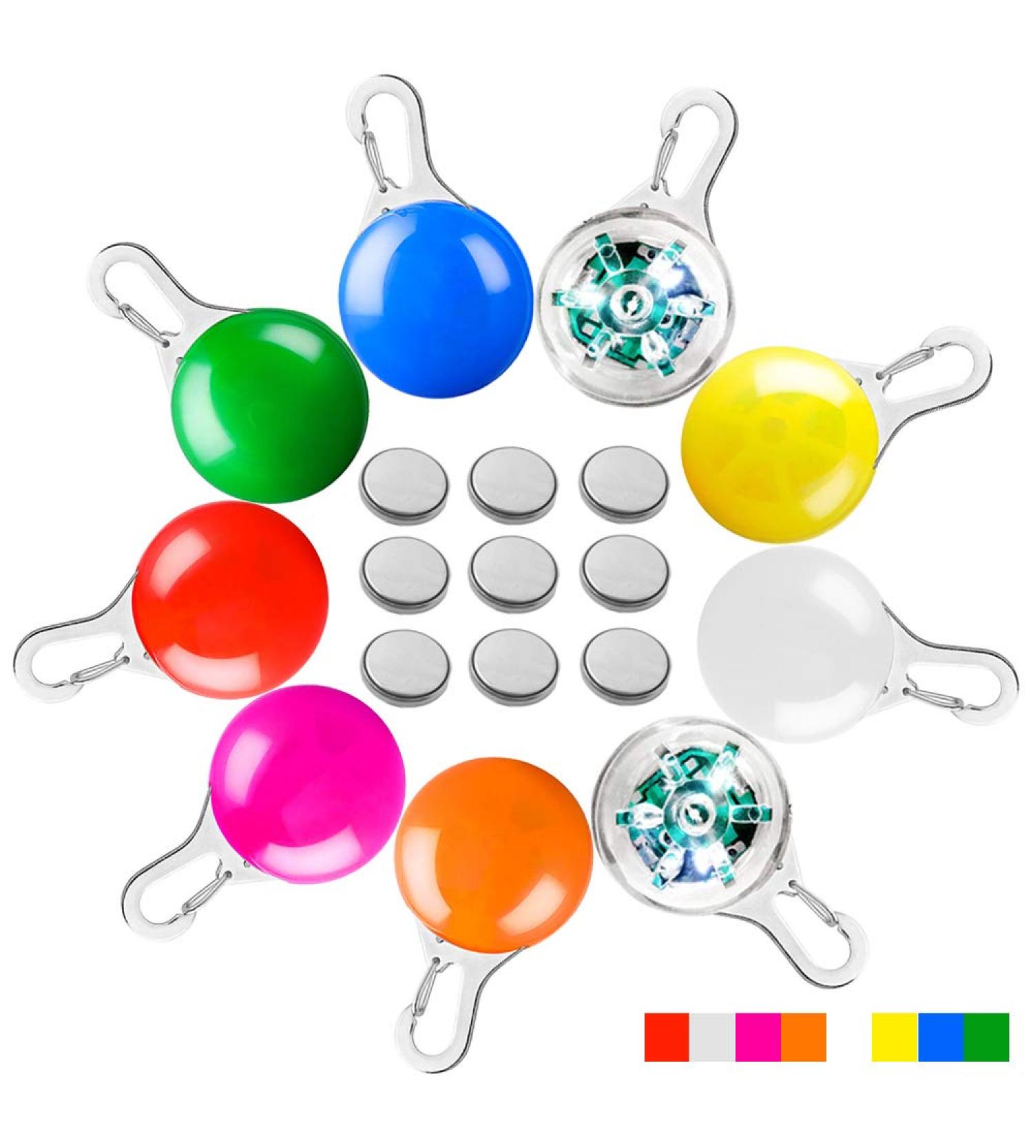 AFUNTA Pet Collar LED Lights for Dog Cat 9 Pcs Clip-on Pet Dog LED Light Safety Night Walking Lights for Pets 9 colors Included 9 Batteries - Buy Online on GoSupps.com