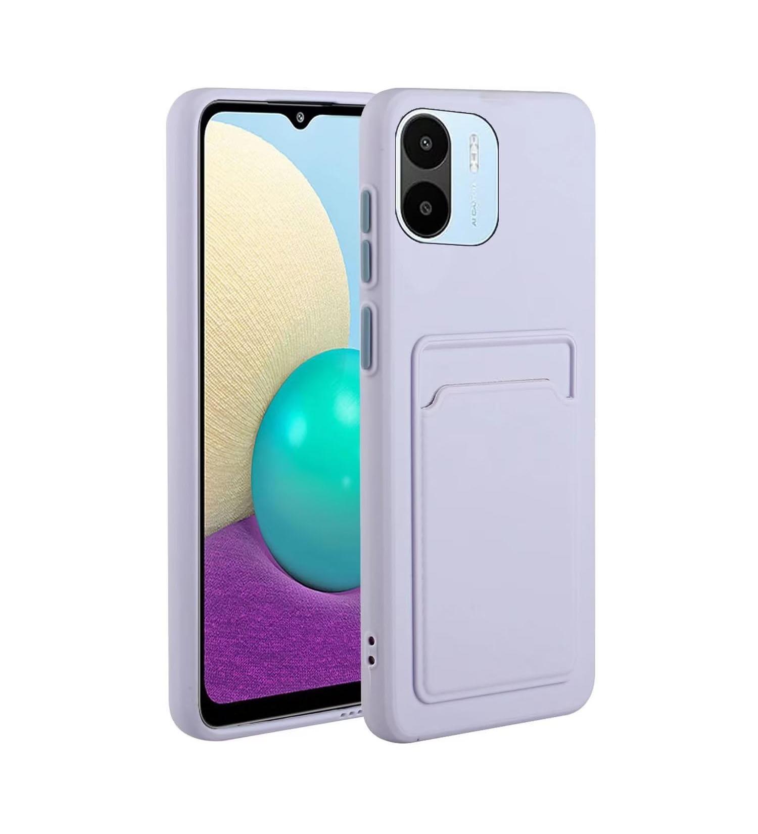 Tivenfezk Nadoli Silicone Case for Xiaomi Redmi A1 - Ultra Thin Shockproof & Scratch-Resistant Wallet TPU Cover with Credit Card Holder - Purple - Buy Online on GoSupps.com