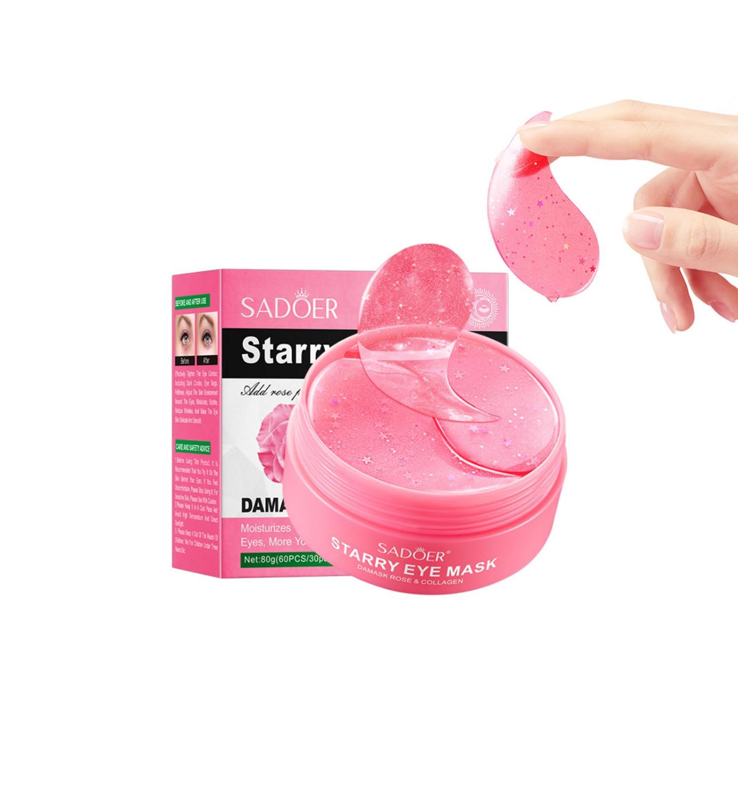 Rose Hyaluronic Acid Eye Masks - Collagen Treatment for Puffiness & Wrinkles | 60pcs Under Eye Patches - Anti-Aging Solution - Buy Online on GoSupps.com