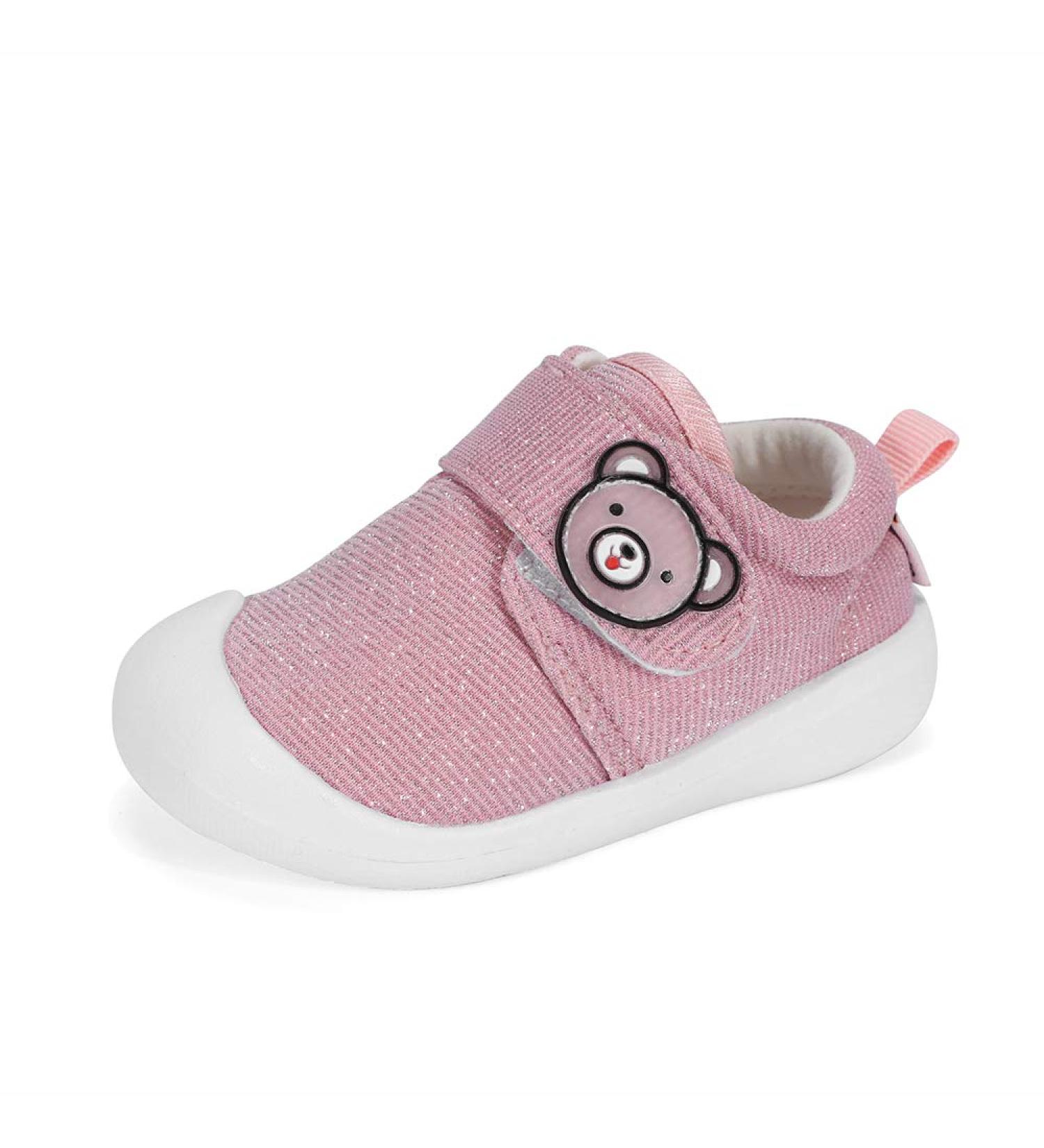 MASOCIO Glittery Baby First Walking Shoes | Toddler Cartoon Trainers 5.5 UK Pink - Buy Online on GoSupps.com