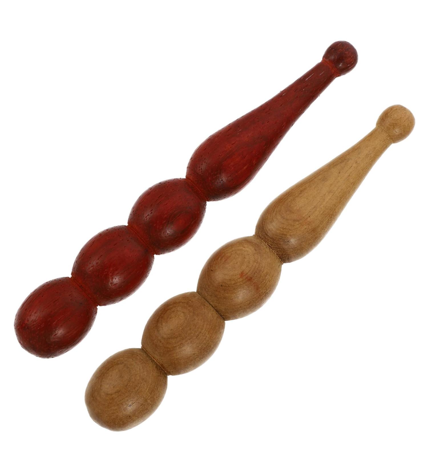 Partykindom 2-St Pearl Massage Stick | Calf Pain Relief | Thai Massage Tool | Wooden Fragrant Red Pear Manual Massage Device - Buy Online on GoSupps.com