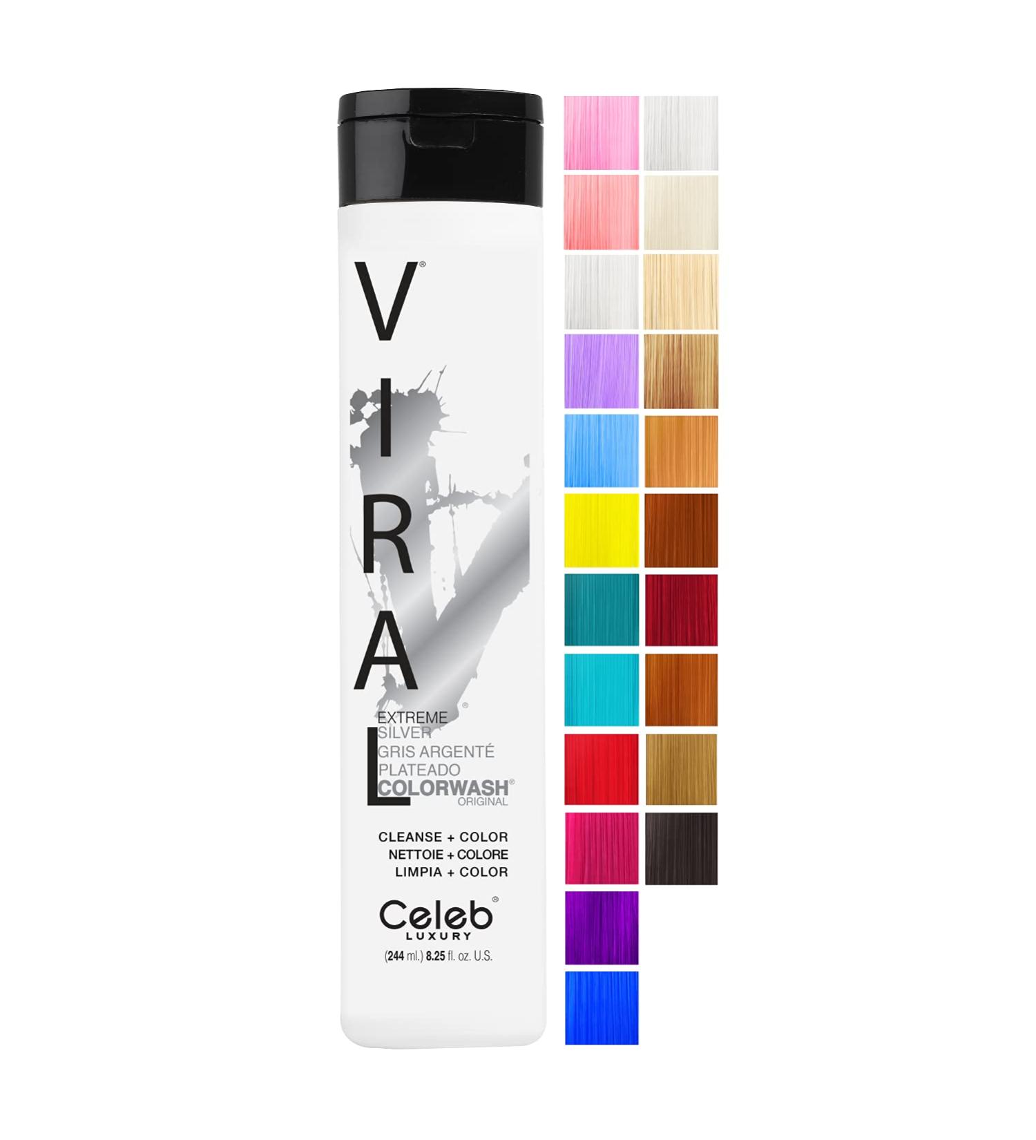 Celeb Luxury Viral Extreme Silver Color-Wash 244ml - Intense Silver Toning Shampoo - Buy Online on GoSupps.com