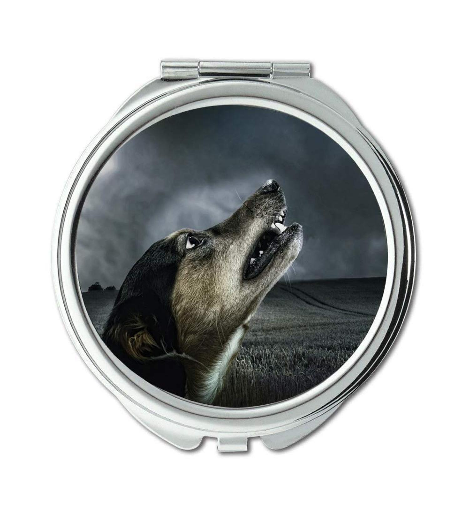 YENDOSTEEN Mirror Compact Mirror Dog Dark Howl Moonlight Animal Fur Pet Pocket Mirror portable mirror - Buy Online on GoSupps.com