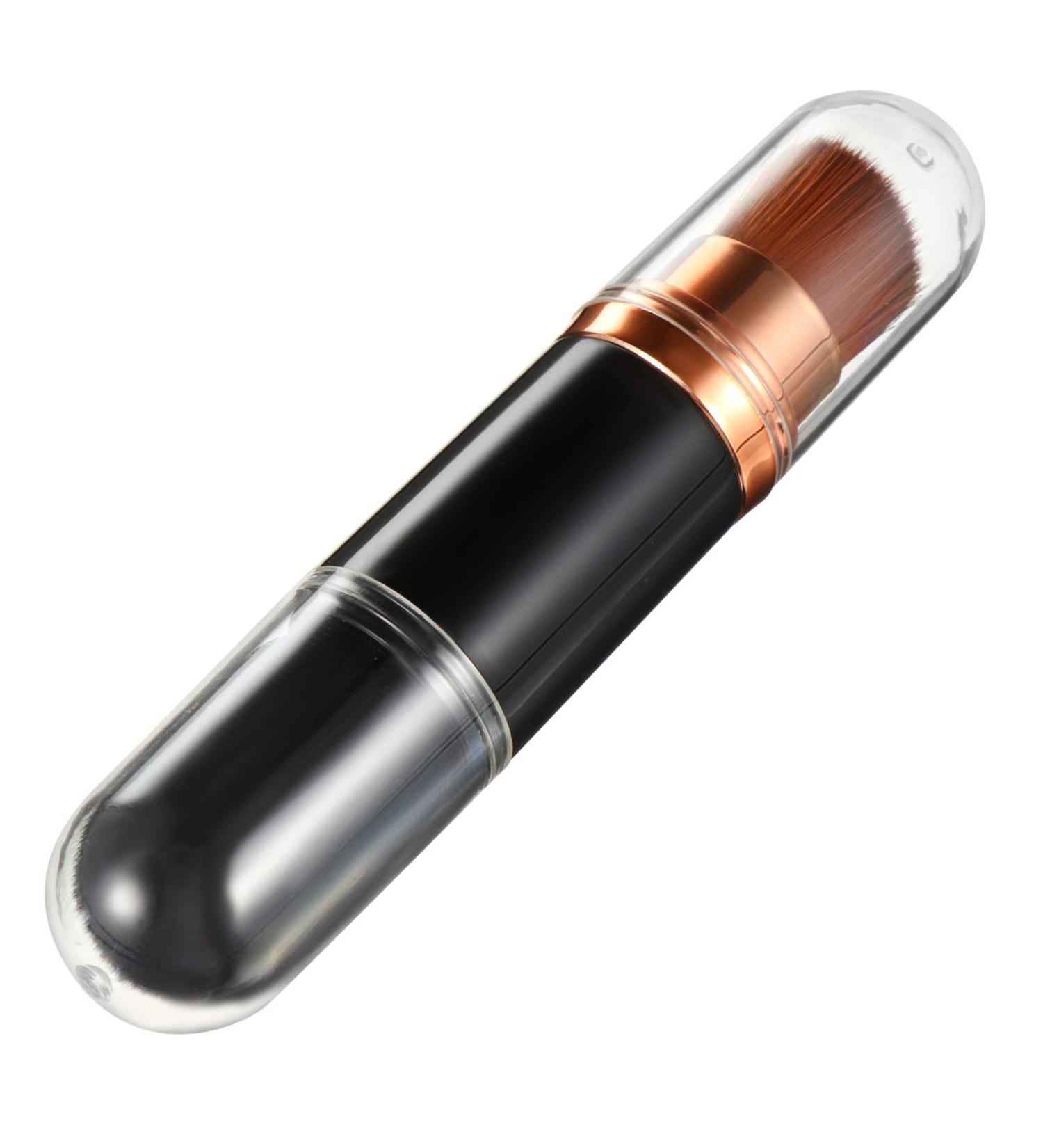 Minkissy 2 in 1 Telescopic Cosmetic Brush - Portable Makeup Brush for Foundation Concealer Powder - Black - Buy Online on GoSupps.com