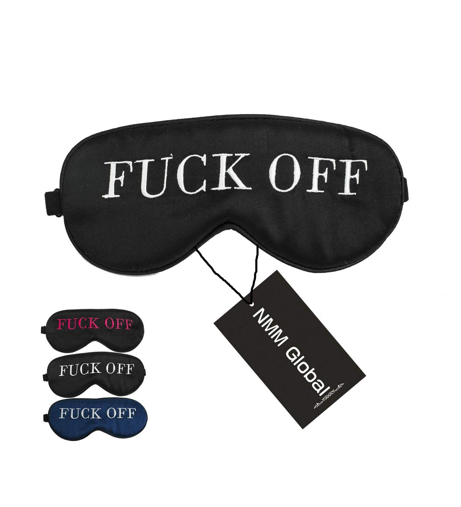 NMM Global 100% Mulberry Silk Sleep Mask | Adjustable Blackout Eye Cover for Men Women Adults | Fuck Off Design | Medium | Pack of 1 - Buy Online on GoSupps.com
