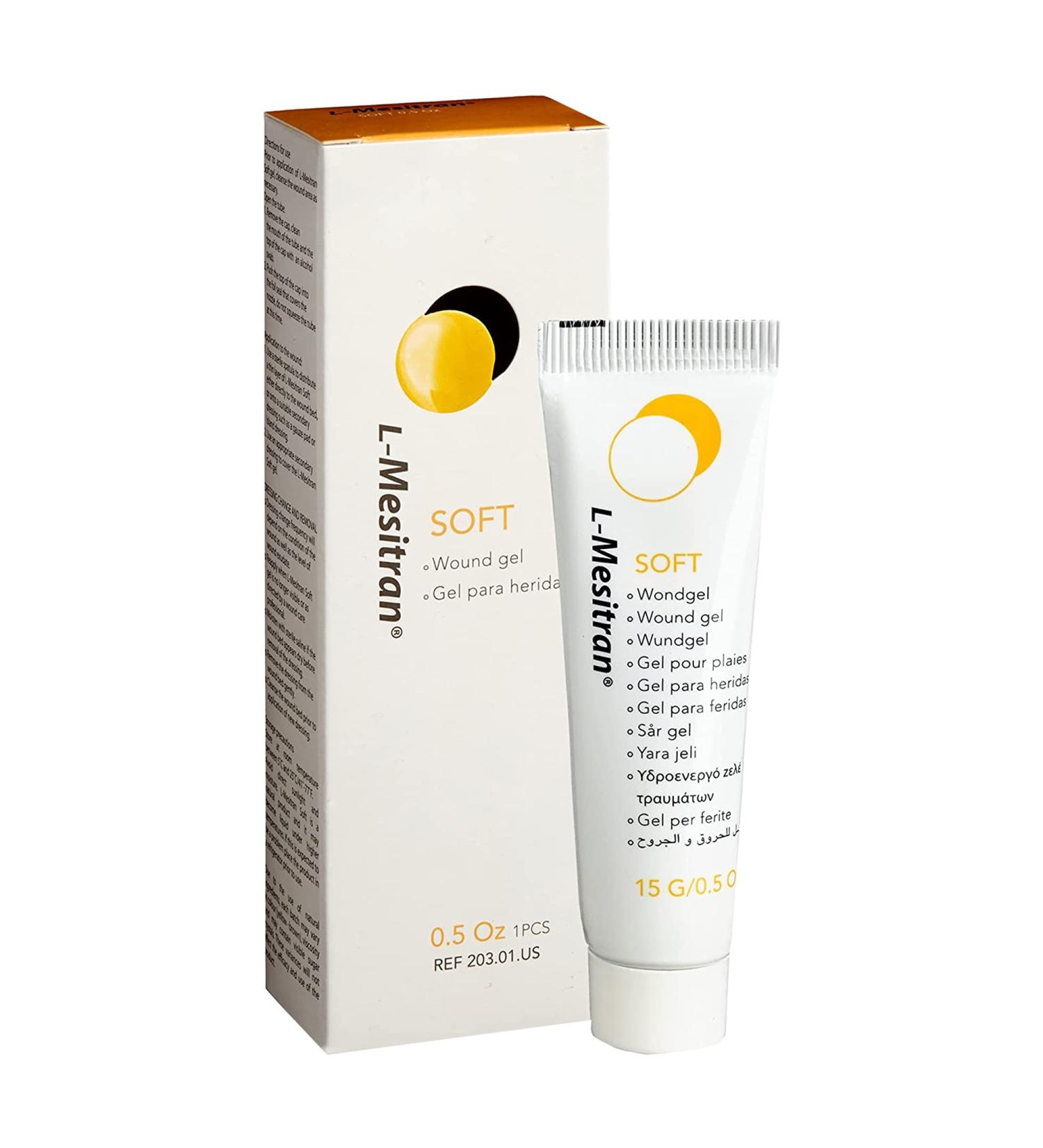 L-Mesitran Soft Honey Wound Gel 0.5 oz - Hypoallergenic & Soothing Ointment for Burns - Medical Grade Ingredients for Adults & Elderly - Buy Online on GoSupps.com