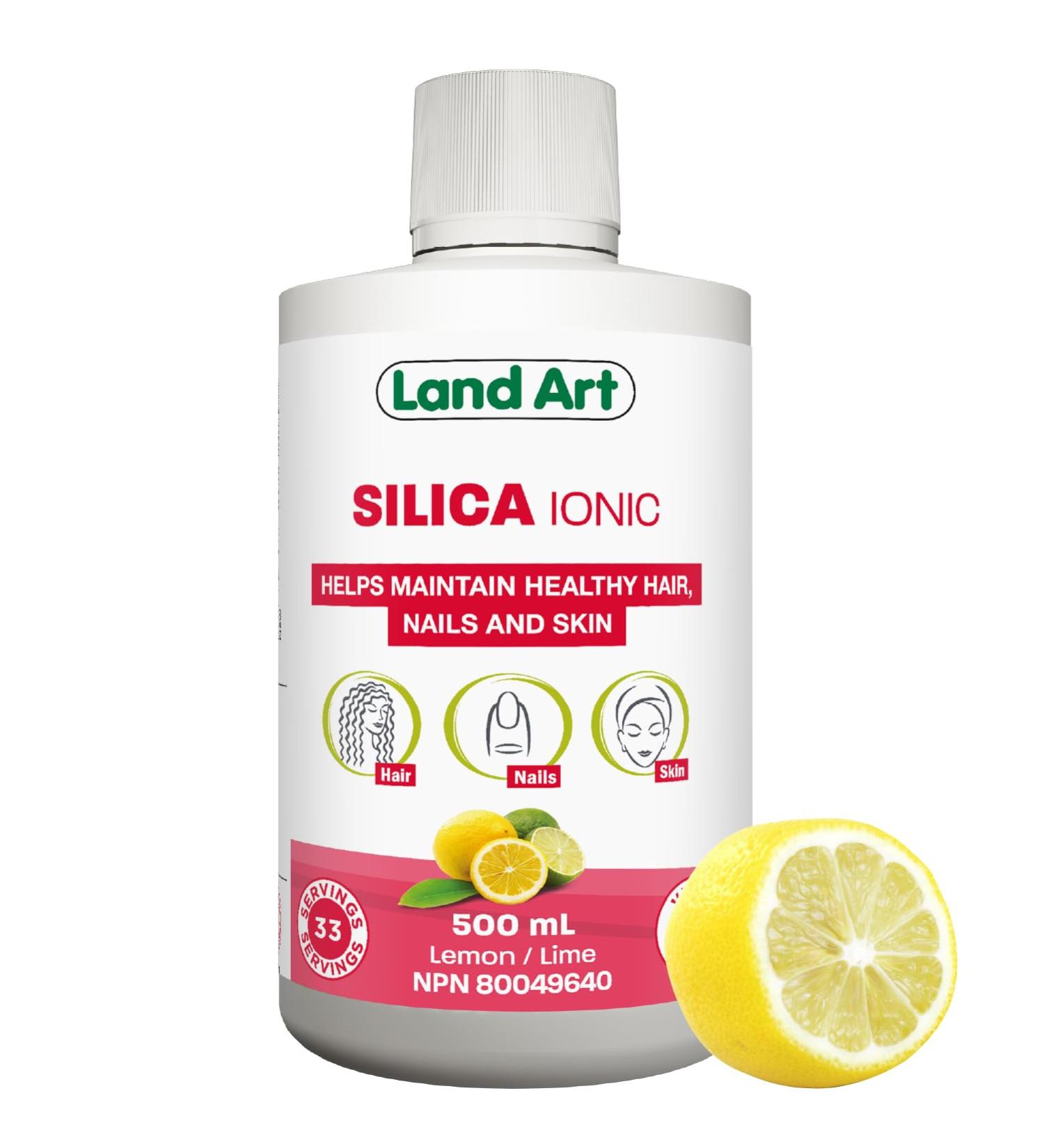Liquid Ionic Silica Supplement - 500ml - for Skin Hair and Nails -Great Taste- Fast Absorption - Vegan - Non-GMO Gluten Free Sugar Free 33 Doses - Made in Canada - Buy Online on GoSupps.com