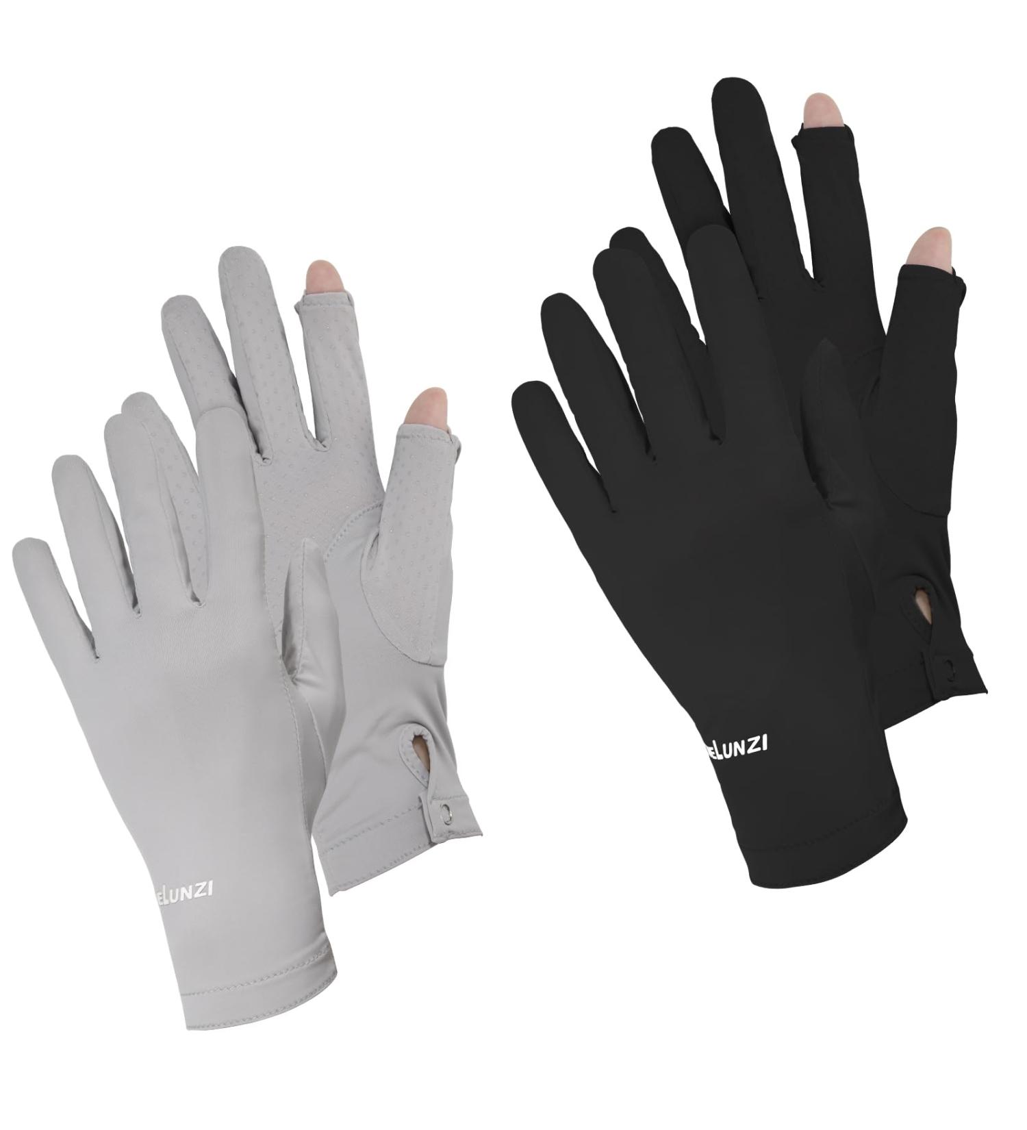 Shop Women's Berkelen Drive Gloves - UV Protection Anti-Slip Touchscreen Summer Gloves for Outdoor Activities | Black & Gray - Buy Online on GoSupps.com