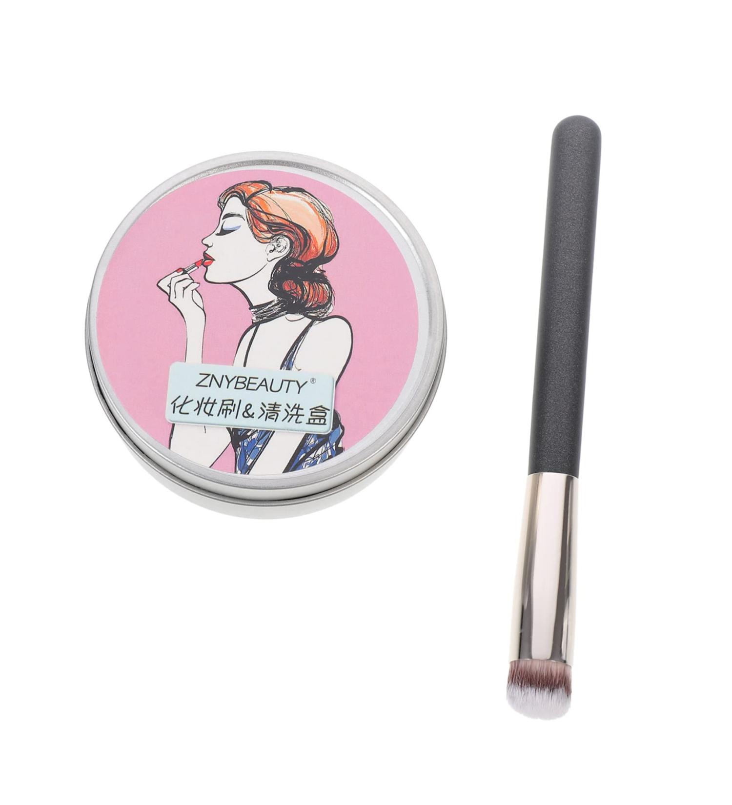 Beatifufu Makeup Brush Cosmetic and Cleaning Tools Portable Washing Scrubber Cleaning Pad Brush Sponge Brush Cleaner Mat Partial Eyelash Curler Cleaning Mat Makeup Utensils Artificial Fiber - Buy Online on GoSupps.com