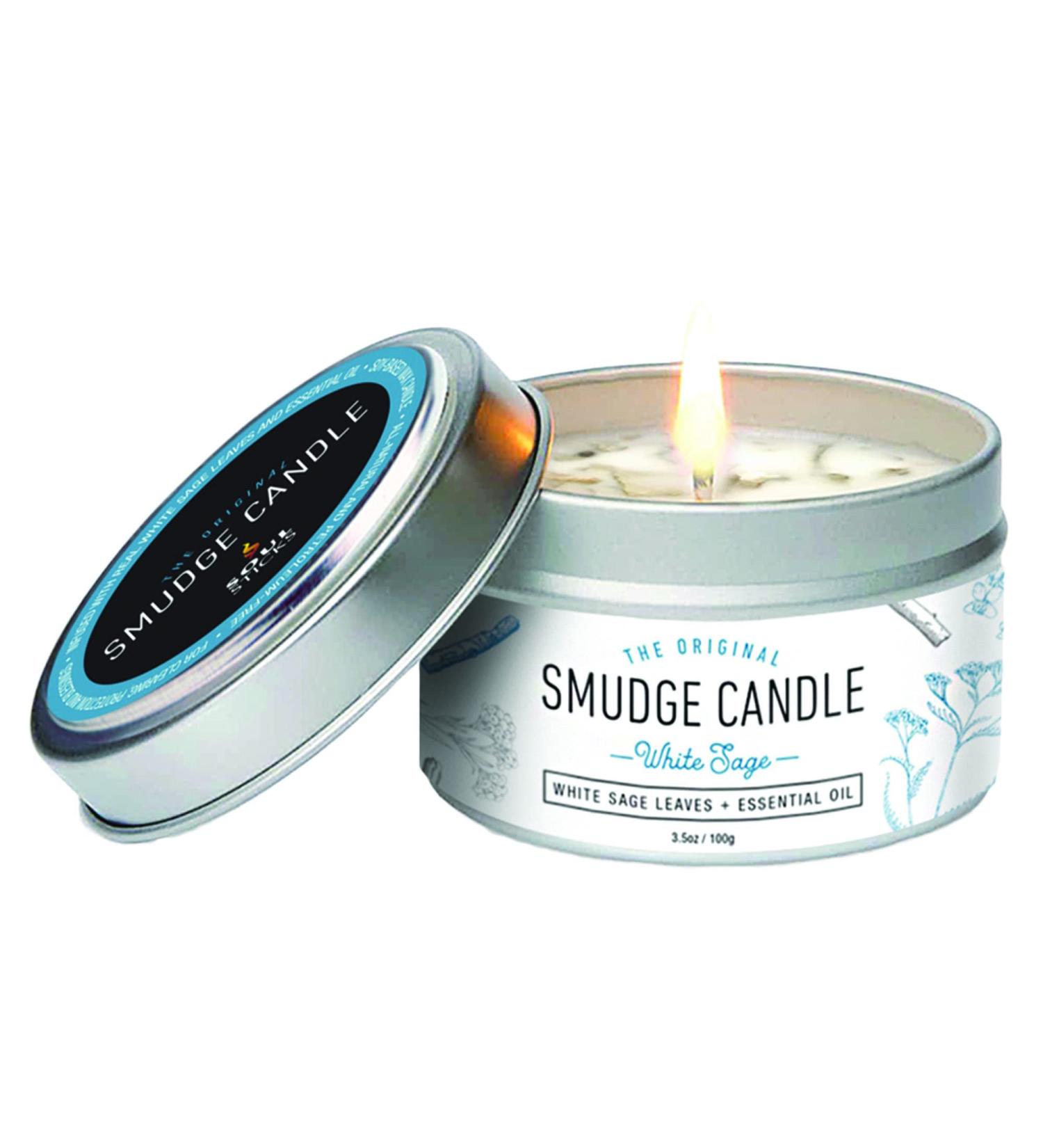 Soul Sticks Smudge Candle - 3.5 oz White Sage for House Cleansing Meditation & Chakra Healing | Aromatherapy & Spiritual Cleansing - Buy Online on GoSupps.com
