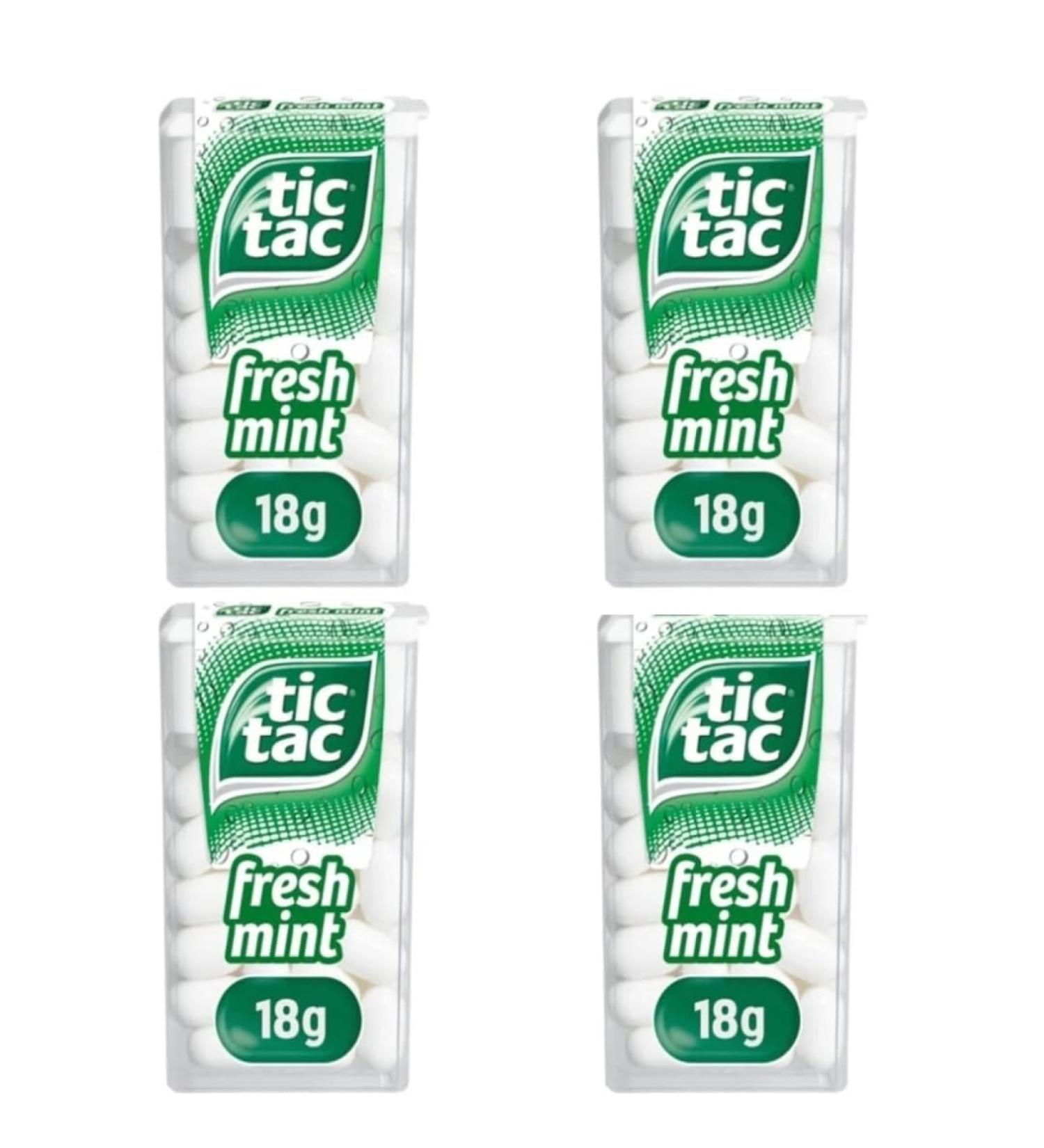 Tic Tacs Mints 4 Pack x 18G | Fresh Mints Sweets For On The Go Refreshment For refreshing moments Pocket Size Packs Travel Essentials - Buy Online on GoSupps.com