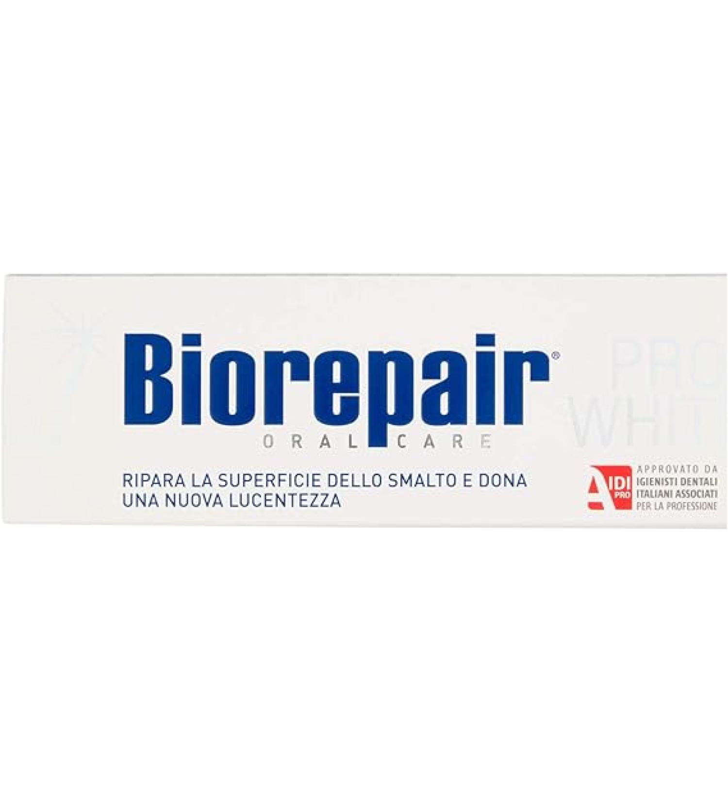Biorepair Pro White Whitening Toothpaste with microRepair - Italian Import - 2.5oz (75ml) Tube - Buy Online on GoSupps.com