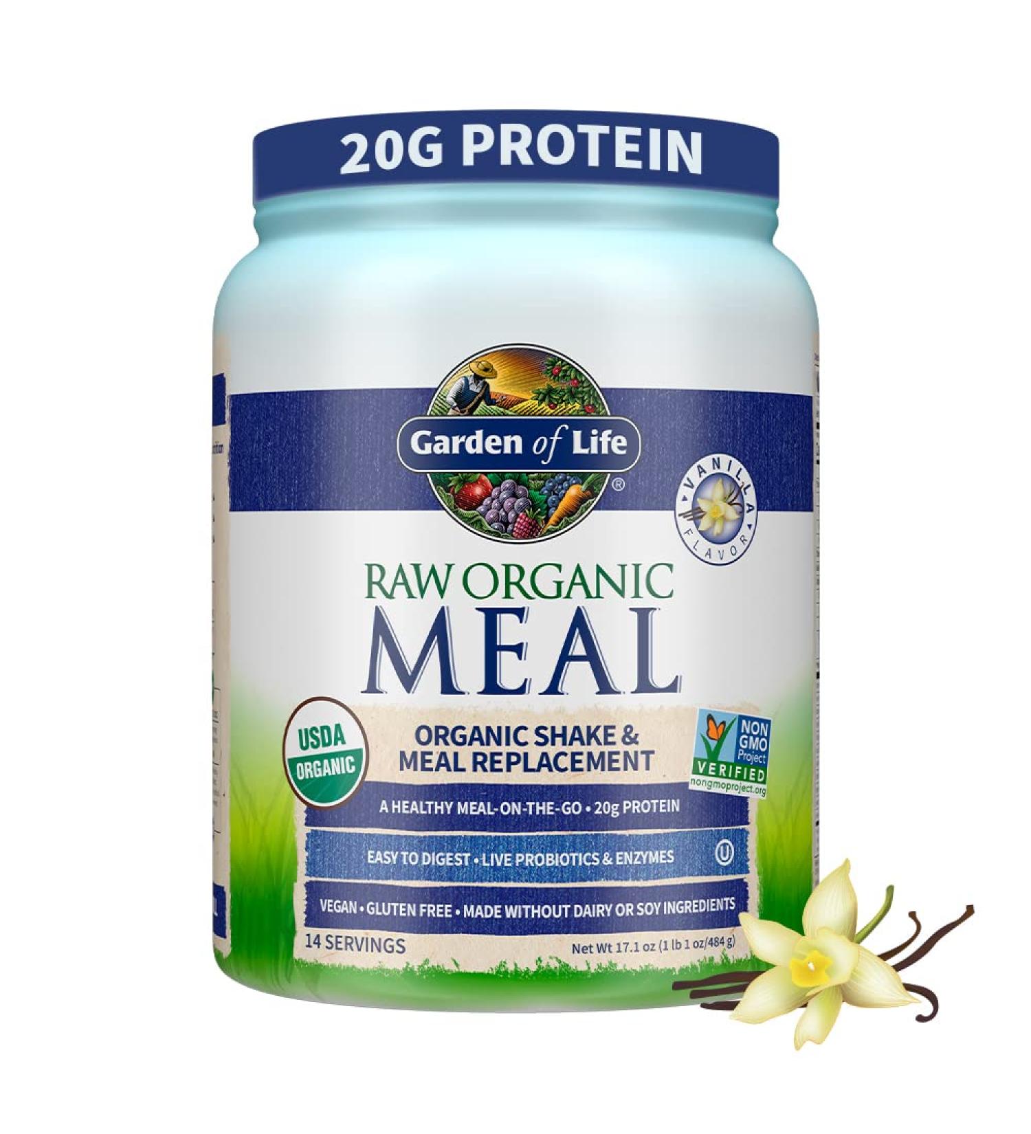 Garden of Life RAW Organic Meal Shake & Replacement - Vanilla 17.1 oz (484 g) - Nutritious Health Boost - Buy Online on GoSupps.com