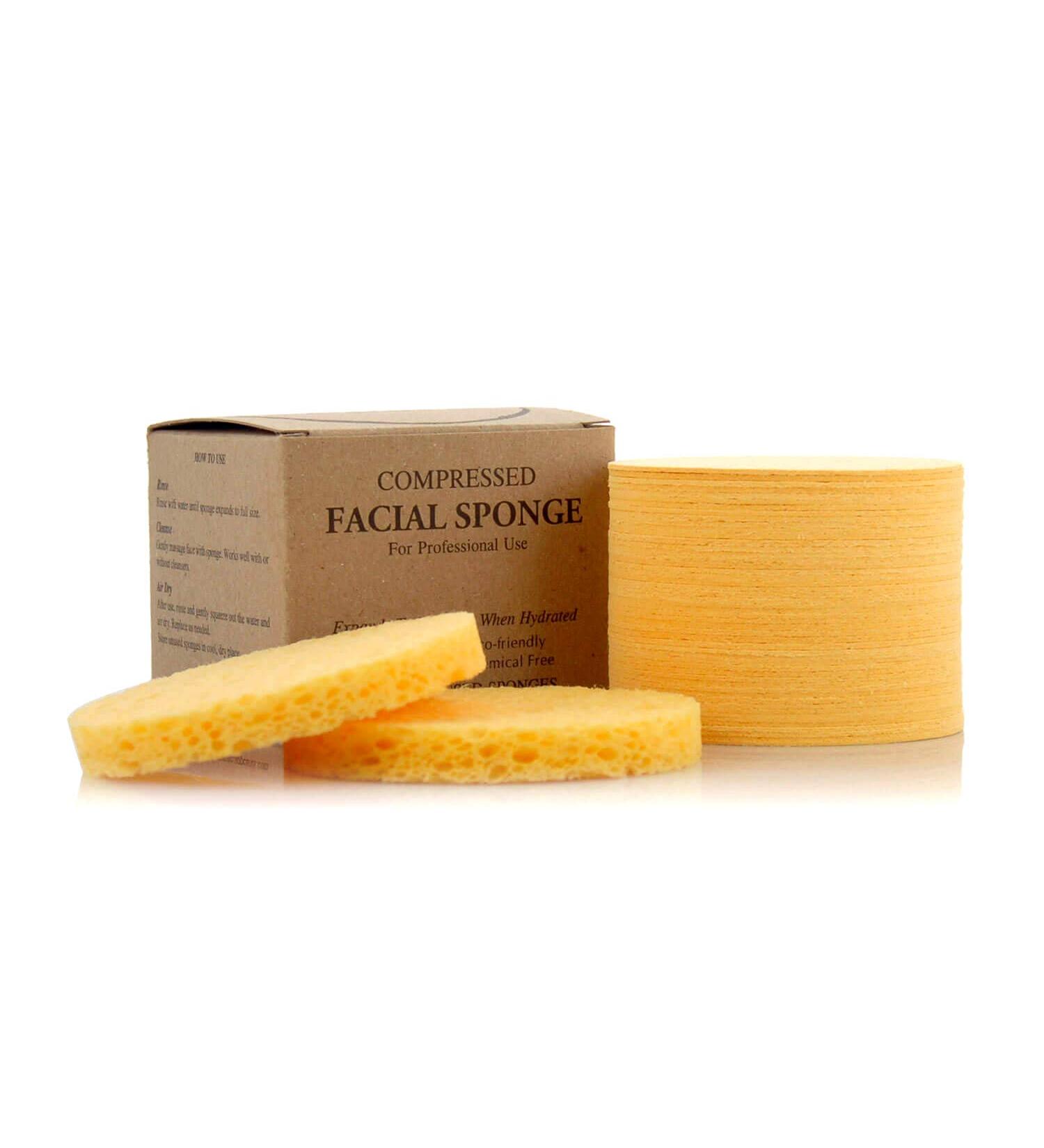 APPEARUS Compressed Natural Cellulose Facial Sponges - 50 Count - Made in USA - for Face Cleansing, Massage, Exfoliating & Makeup Removal (Yellow) - Buy Online on GoSupps.com