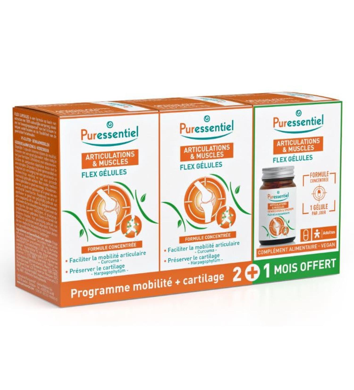 Puressentiel - SOS Flex Capsules - Facilitates joint mobility and protects joints - Pack of 3x30 capsules - Buy Online on GoSupps.com