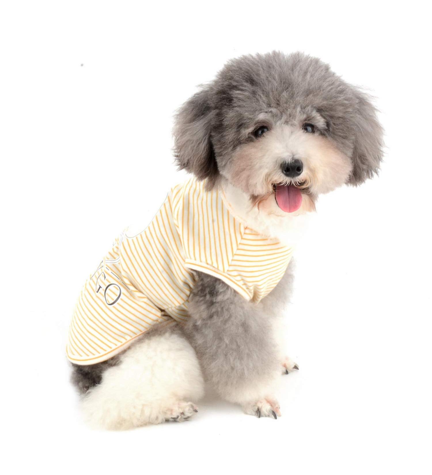 Zunea Dog T-Shirts for Small Dogs | Striped Summer Tanks & Soft Cotton Clothing for Puppies & Cats | Perfect for Chihuahuas - Yellow Size S - Buy Online on GoSupps.com