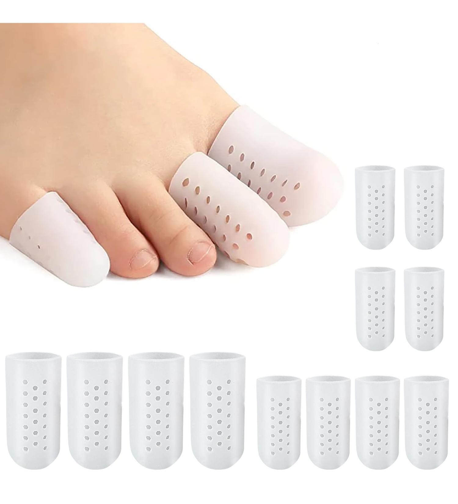 Ninnyi 12pcs Silicone Finger Protectors Breathable Big Toe Gel Caps Covers for Men Women(S/M/L) - Buy Online on GoSupps.com