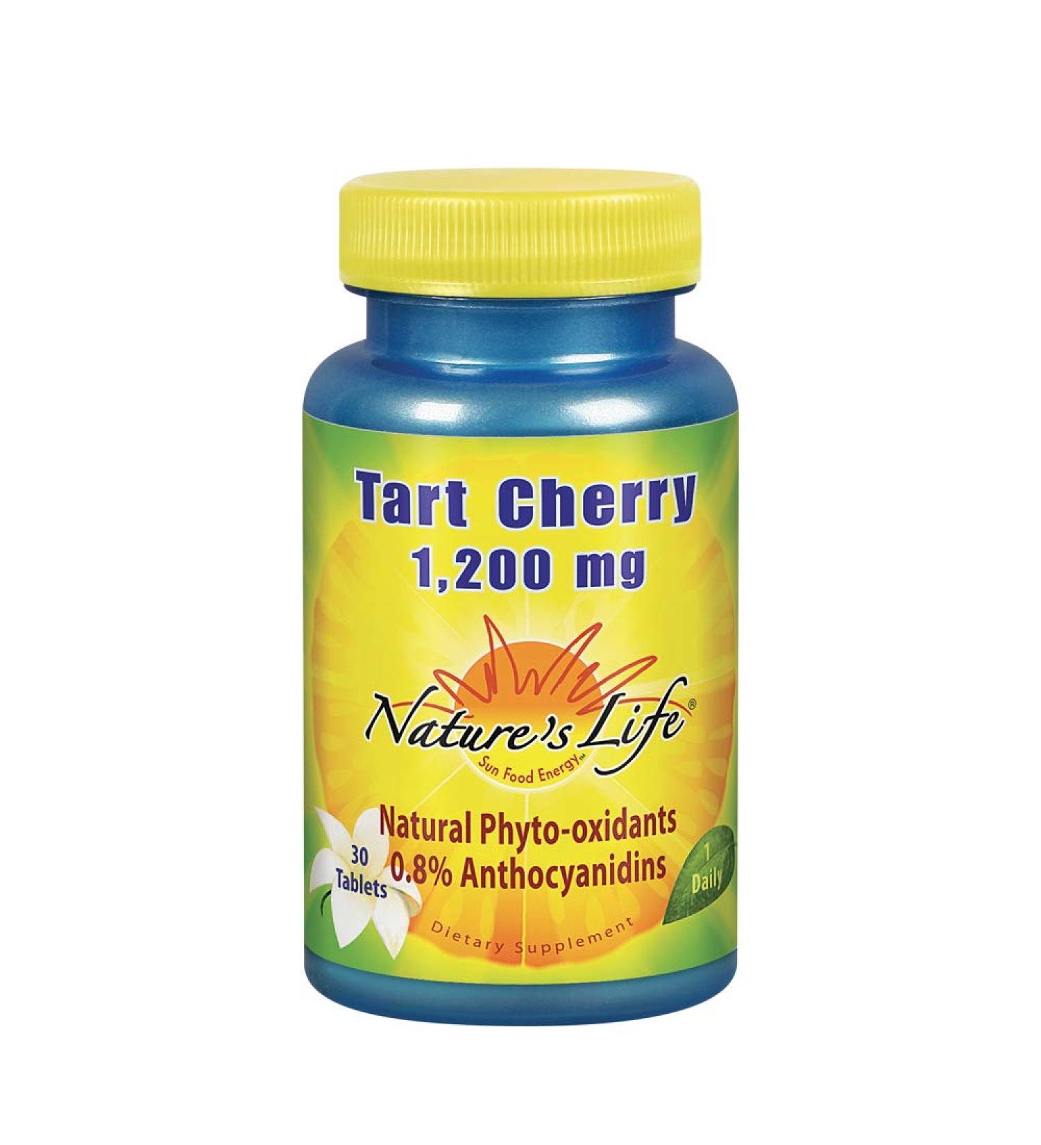 Nature's Life Tart Cherry 1200 mg - 30 Tablets for Joint Support & Antioxidant Power - Buy Online on GoSupps.com