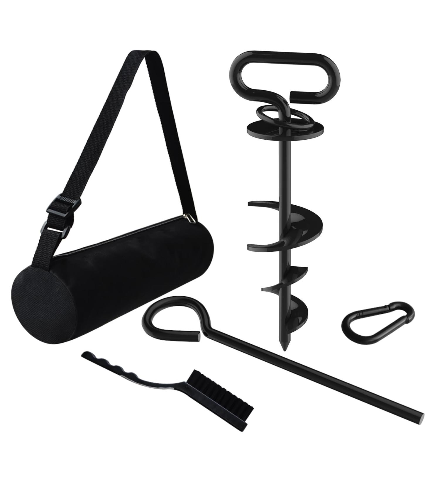 Eurmax USA Dog Tie Out Stake Triple Lock Heavy Duty Dog Anchor for Large Dogs Trampoline Stakes Dog for Yard and Outdoor Dog Runner Install & Travel Kit Included 1-Pack(Black) - Buy Online on GoSupps.com