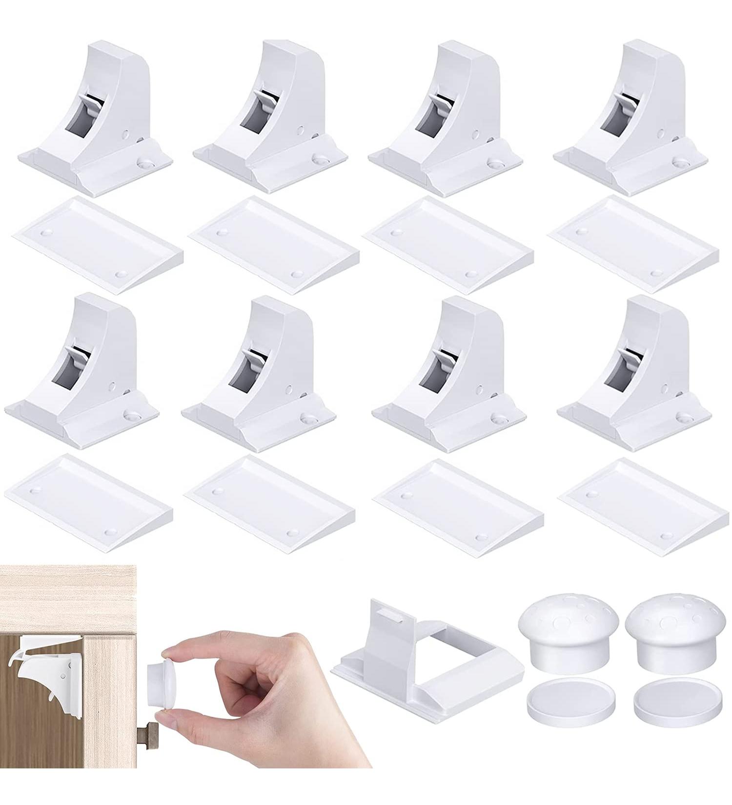 8 Magnetic Child Safety Cupboard Locks with 2 Keys - Easy Install for Kitchen Cupboards & Drawers - Buy Online on GoSupps.com