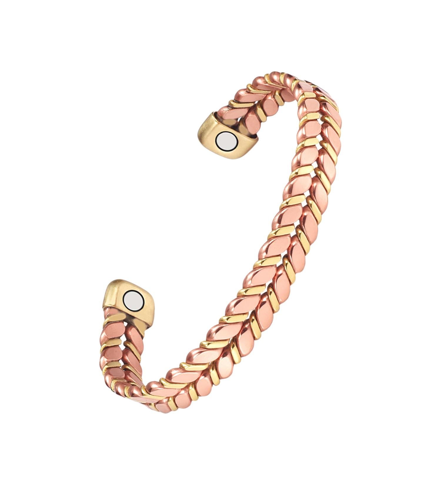 EnerCoppeX Copper Magnetic Bracelet for Women - Detox Jewelry with 3500 Gauss Magnet (CPB-0999) - Buy Online on GoSupps.com