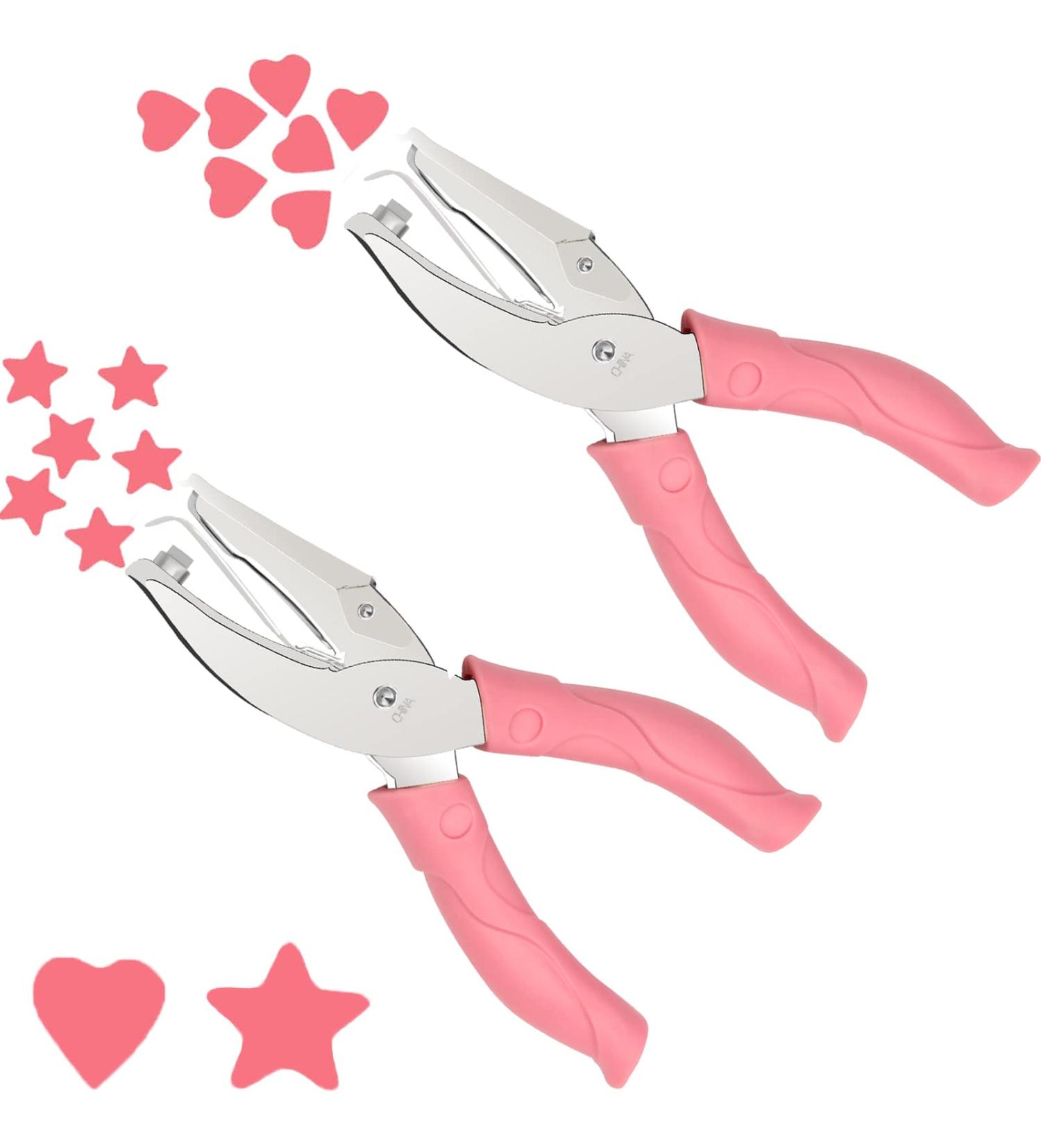 2 Pieces Handheld Hole Paper Punch  Pletpet Heart Hole Punch + Star Hole Punch 1/4 Inch Metal Single Hole Paper Punch  with Soft-Handled for Tags Clothing Ticket (Heart+Star) (Star+Heart) - Buy Online on GoSupps.com