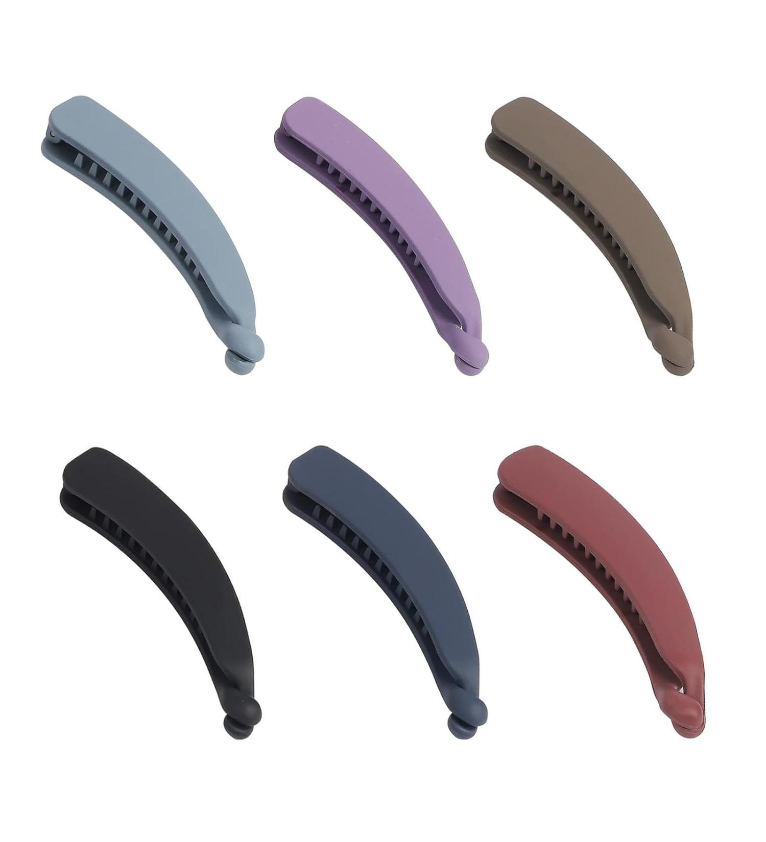 6Pcs Banana Ponytail Holder Clip Fashionable Large Banana Hair Clip Strong Hold Ponytail Banana Clips Vintage Comb Banana Clips for Women Girls - Buy Online on GoSupps.com