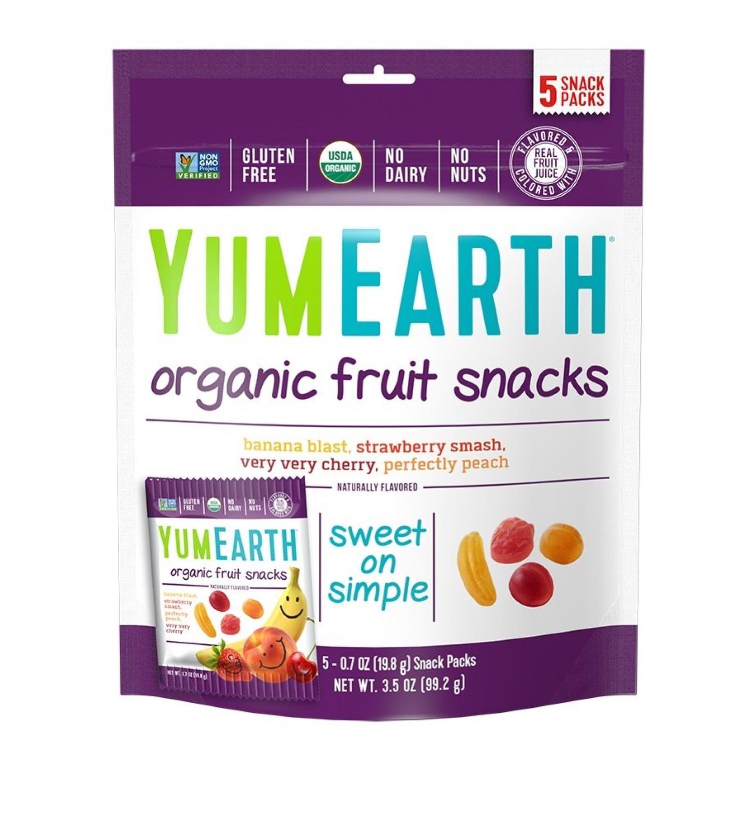 YumEarth Organic Fruit Snacks - 5 Pack (0.7 oz Each) | Natural & Delicious - Buy Online on GoSupps.com