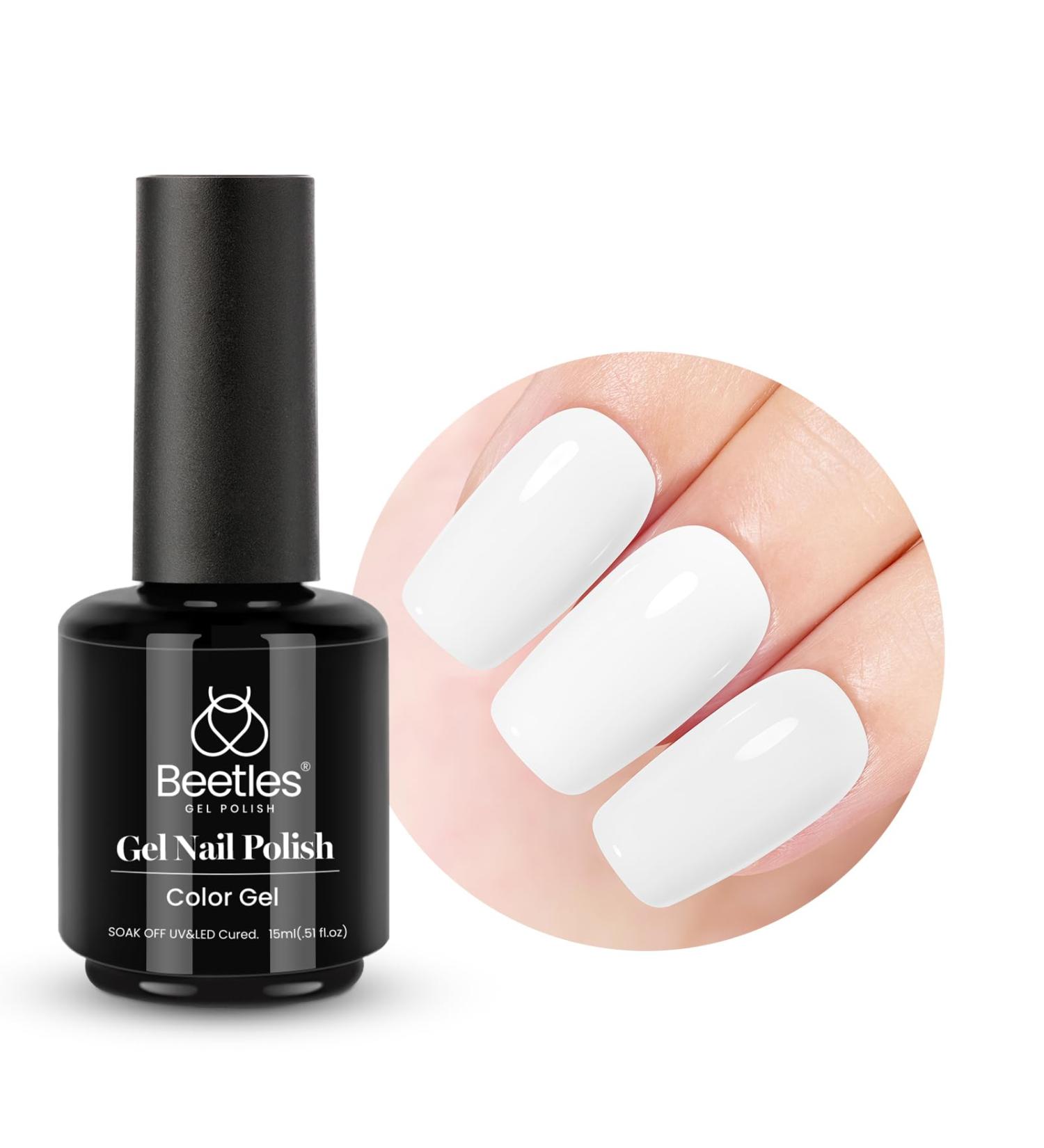 Beetles French White Gel Polish - 15mL DIY Nail Art Soak Off UV LED Gel, Manicure Salon Quality - 1 Pcs - Buy Online on GoSupps.com