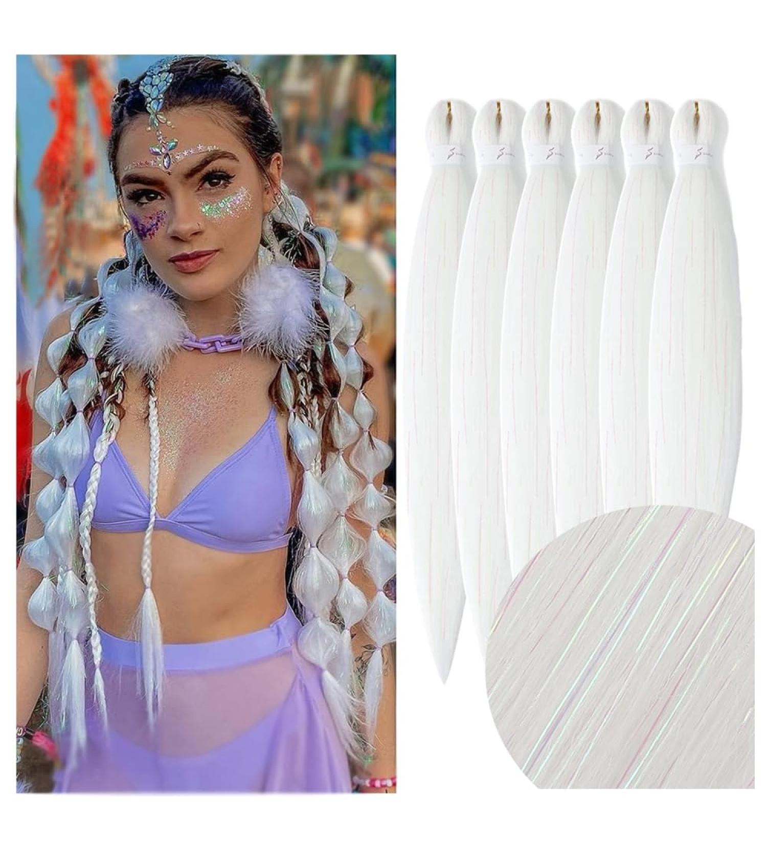 Buy 32 Inch Pre-Stretched Yaki Textured Crochet Hair Extensions - 6 Packs Synthetic Braiding Hair for Hot Water Setting - Buy Online on GoSupps.com