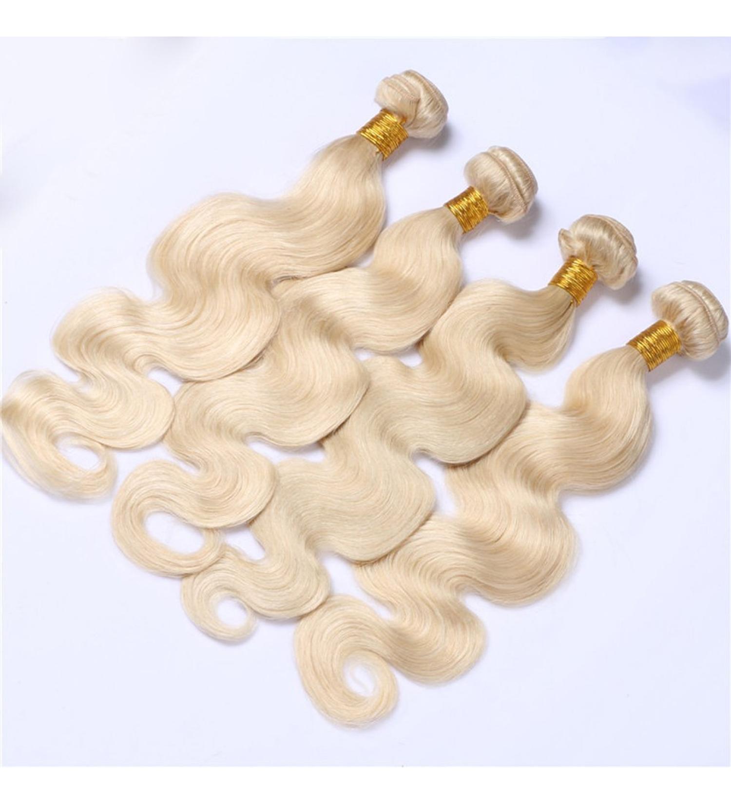 Remeehi 100g Peruvian Hair Extensions - 1B 613 Ombre Body Wave 22 Inch Two Tone Blonde Bundles - Buy Online on GoSupps.com