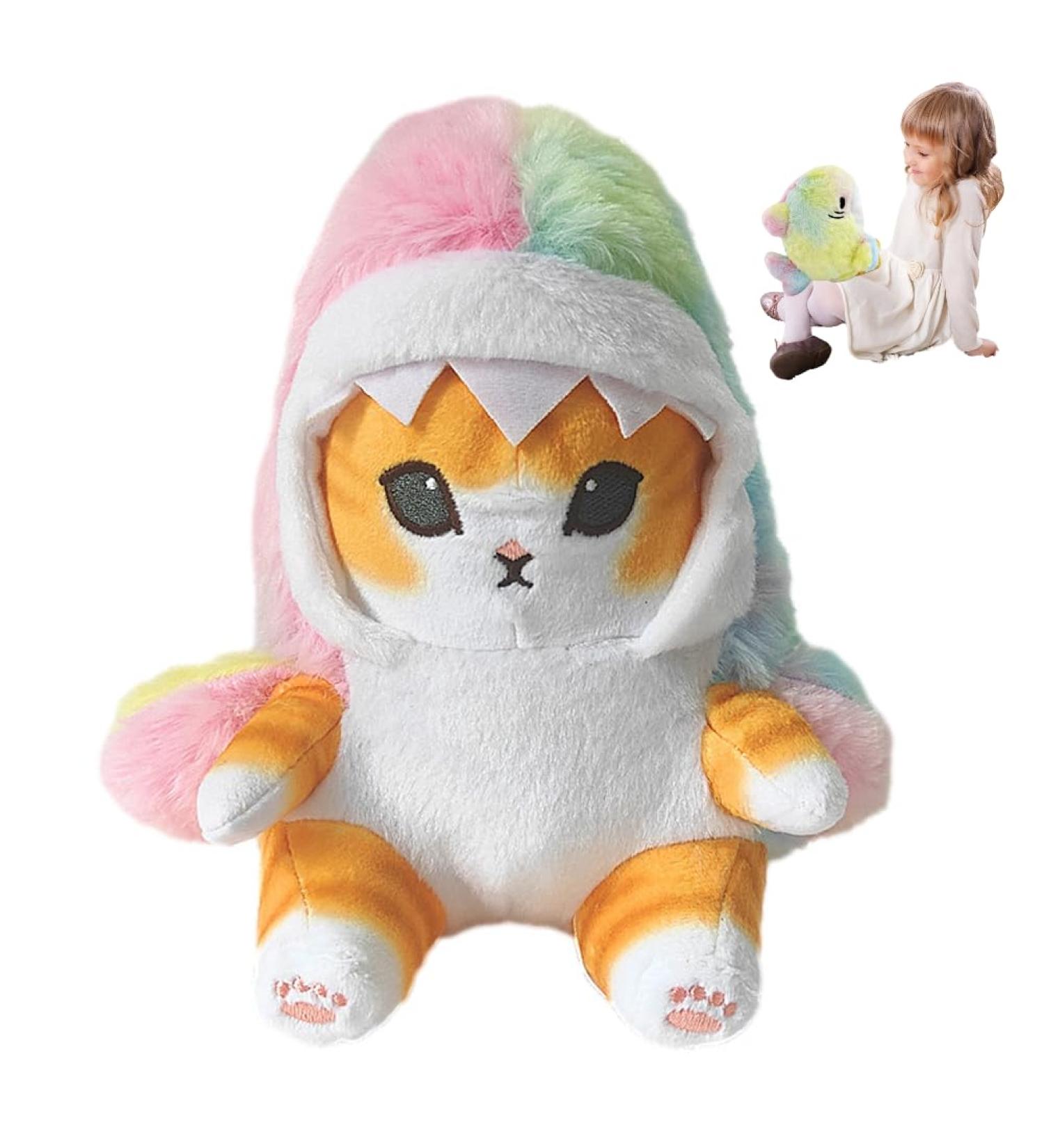 Cute Shark Cat Plush Doll - Soft Stuffed Animal Perfect Pillow for Fans, Lovely Fat Shark Kitten Plushies - Ideal Birthday Gift (Color Shark Cat A) - Buy Online on GoSupps.com