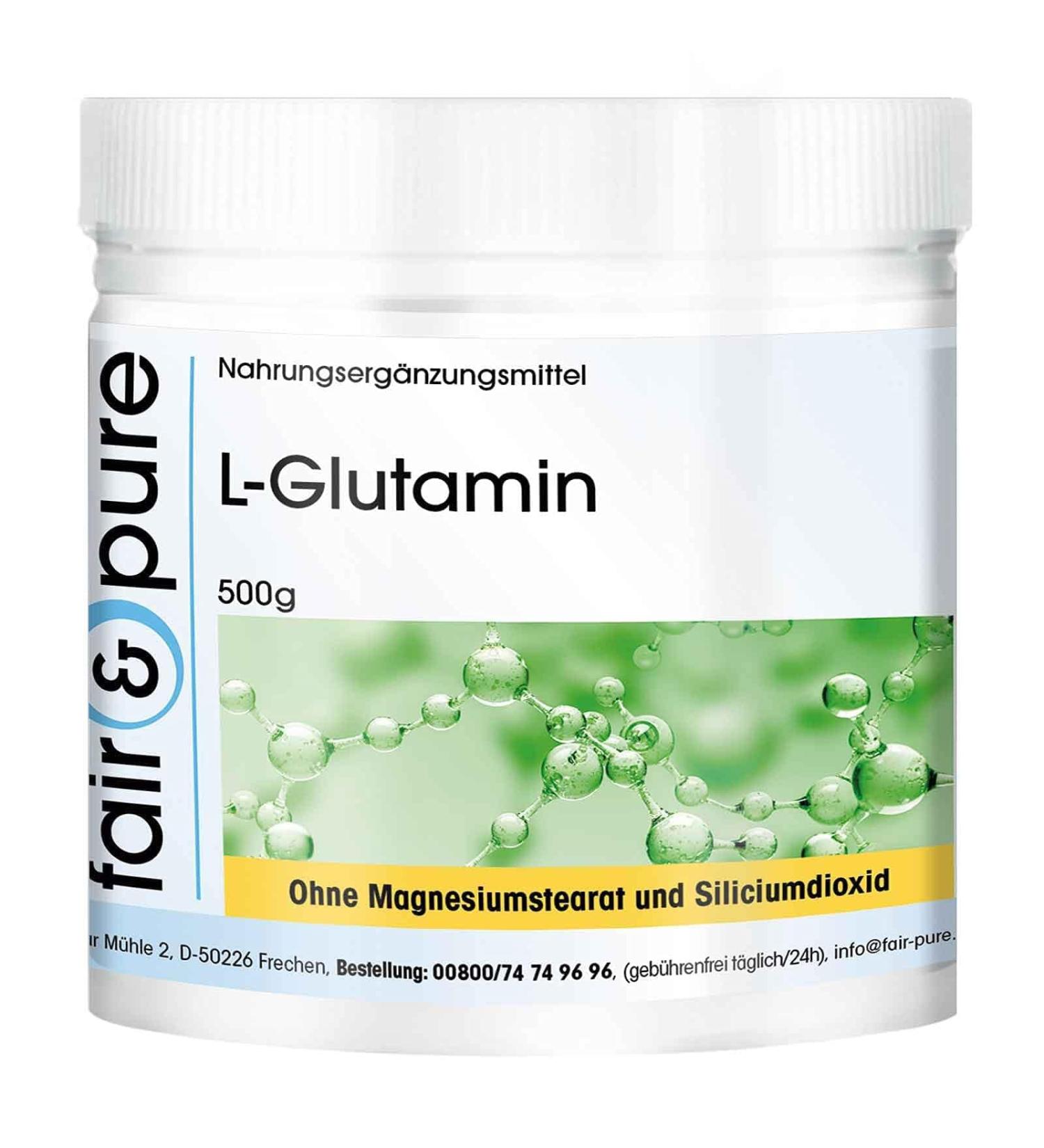 Fair & Pure L-Glutamine 500g Powder - 100% Pure Vegan Proteinogenic Amino Acid - Buy Online on GoSupps.com