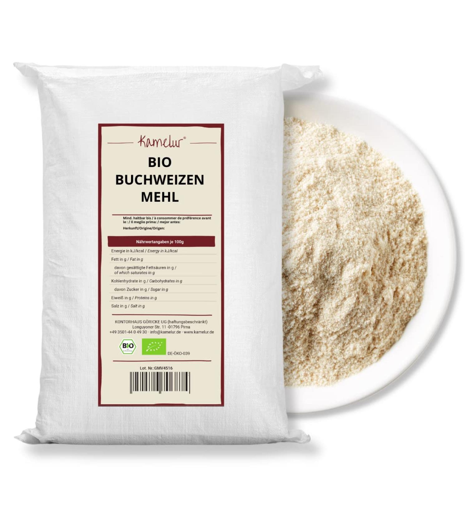 Kamelur Organic Buckwheat Flour (5kg) - Premium EU Agriculture | Gluten-Free Nutritious & Naturally Sourced - Buy Online on GoSupps.com