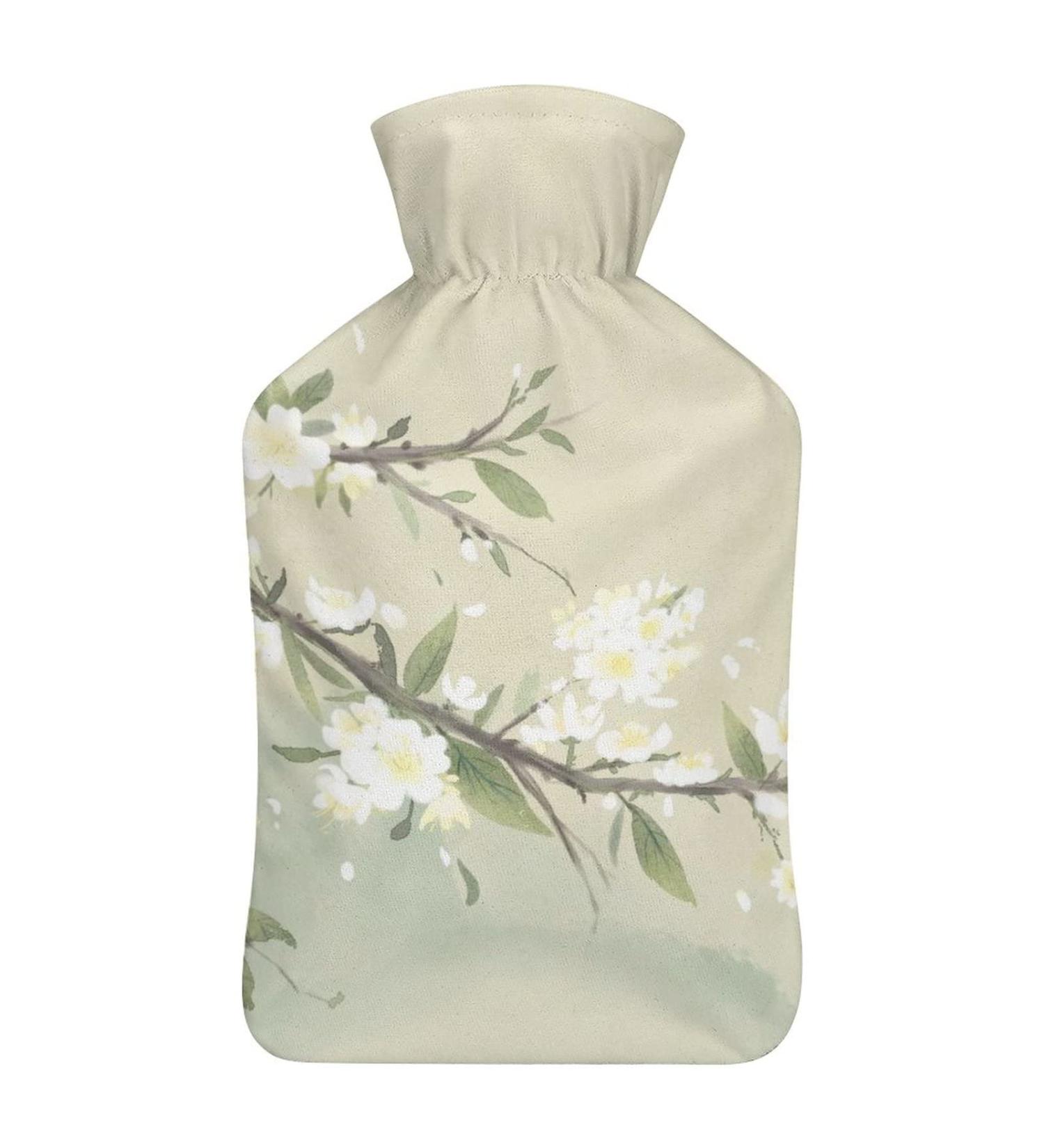 Antique Flower Hot Water Bottle with Plush Cover | Hand Warmer for Adults & Children | 26.5x15.3cm - International Shipping Available - Buy Online on GoSupps.com