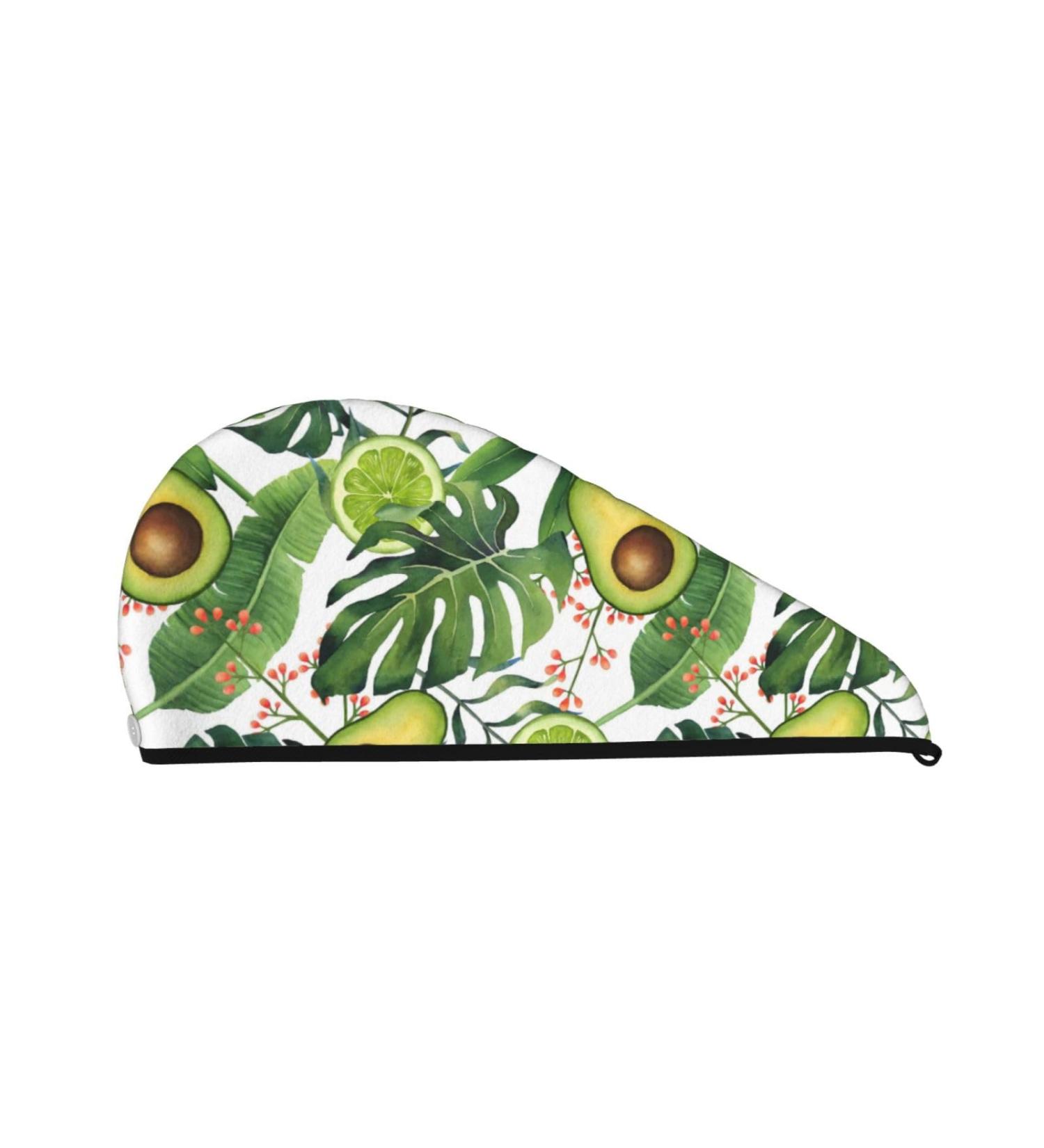 Super Absorbent Watercolor Green Tropical Microfiber Hair Towel Wrap - Quick Dry Coral Velvet for All Hair Types - Buy Online on GoSupps.com