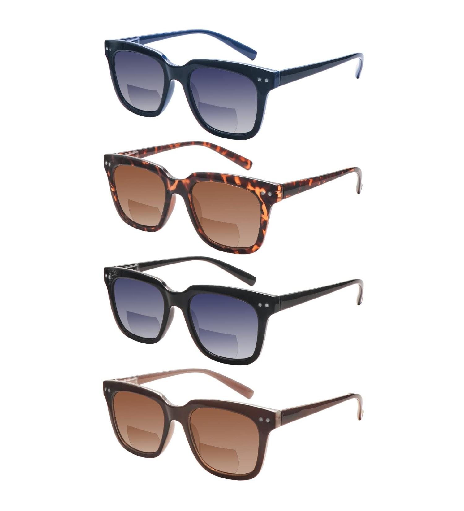 CLASAGA Bifocal Reading Sunglasses for Men & Women | UV400 Protection | Retro Spring Hinges | 1.25x Magnification | 4 Stylish Colors - Buy Online on GoSupps.com