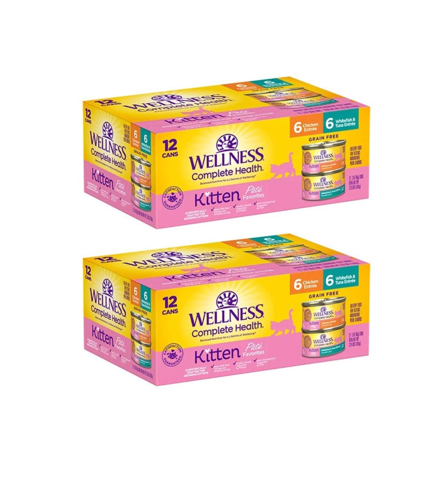 Wellness Natural Food for Pets Wellness Complete Health Kitten Whitefish & Tuna and Chicken Variety Pack Pate Wet Cat Food 3 oz Case of 24 85 g (Pack of 24) - Buy Online on GoSupps.com