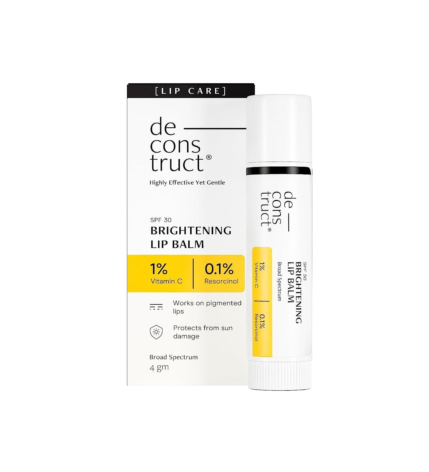 Brightening Lip Balm with SPF 30 | Vit C for Dark Lips | Glossy Soft Pink Lips - 4gm - Buy Online on GoSupps.com