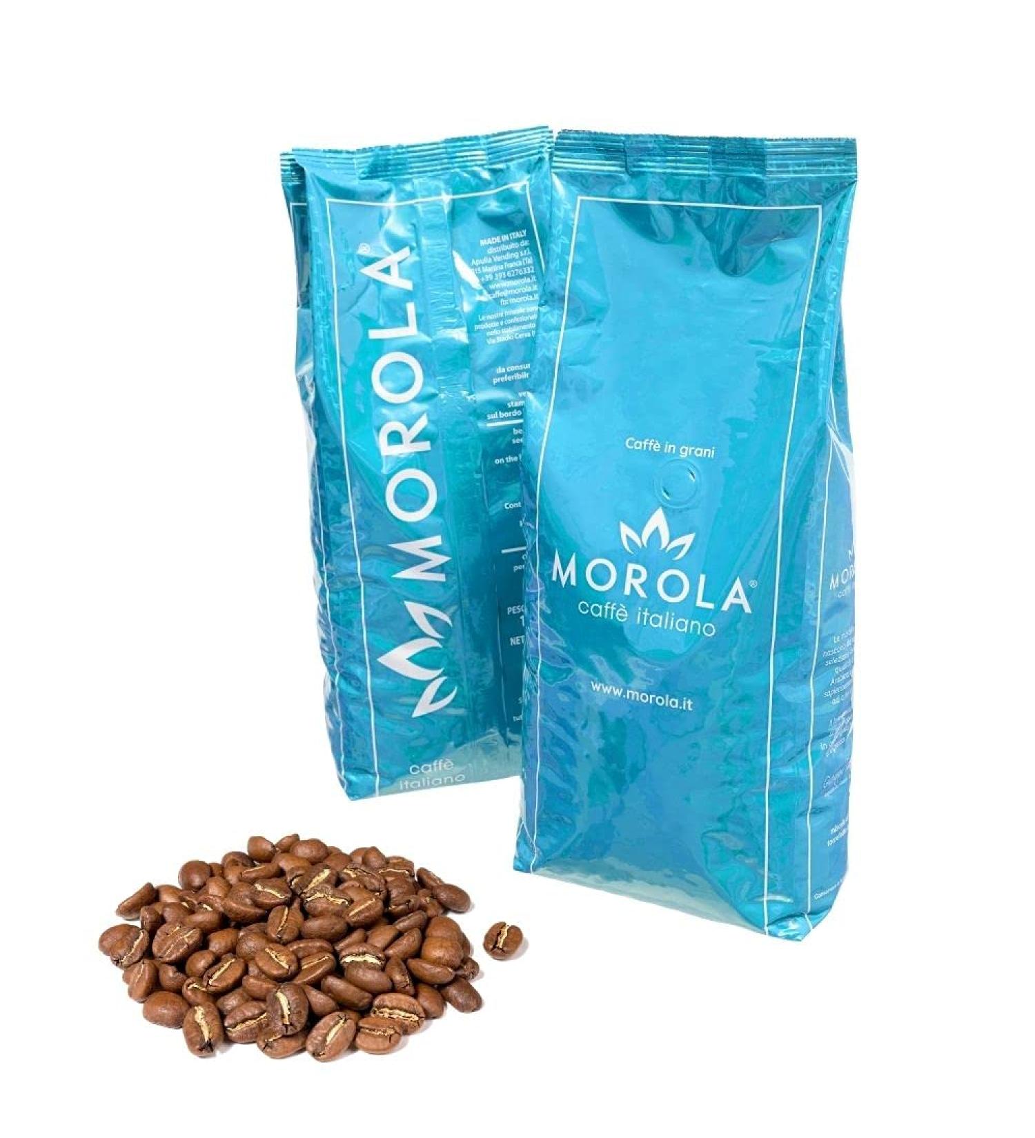 Morola Caff Italiano - Coffee Beans - Morola Decaffeinated Gold Blend - 500g Bag - 0.5kg Pack with One-Way Degassing Valve - Coffee Made in Italy - Buy Online on GoSupps.com