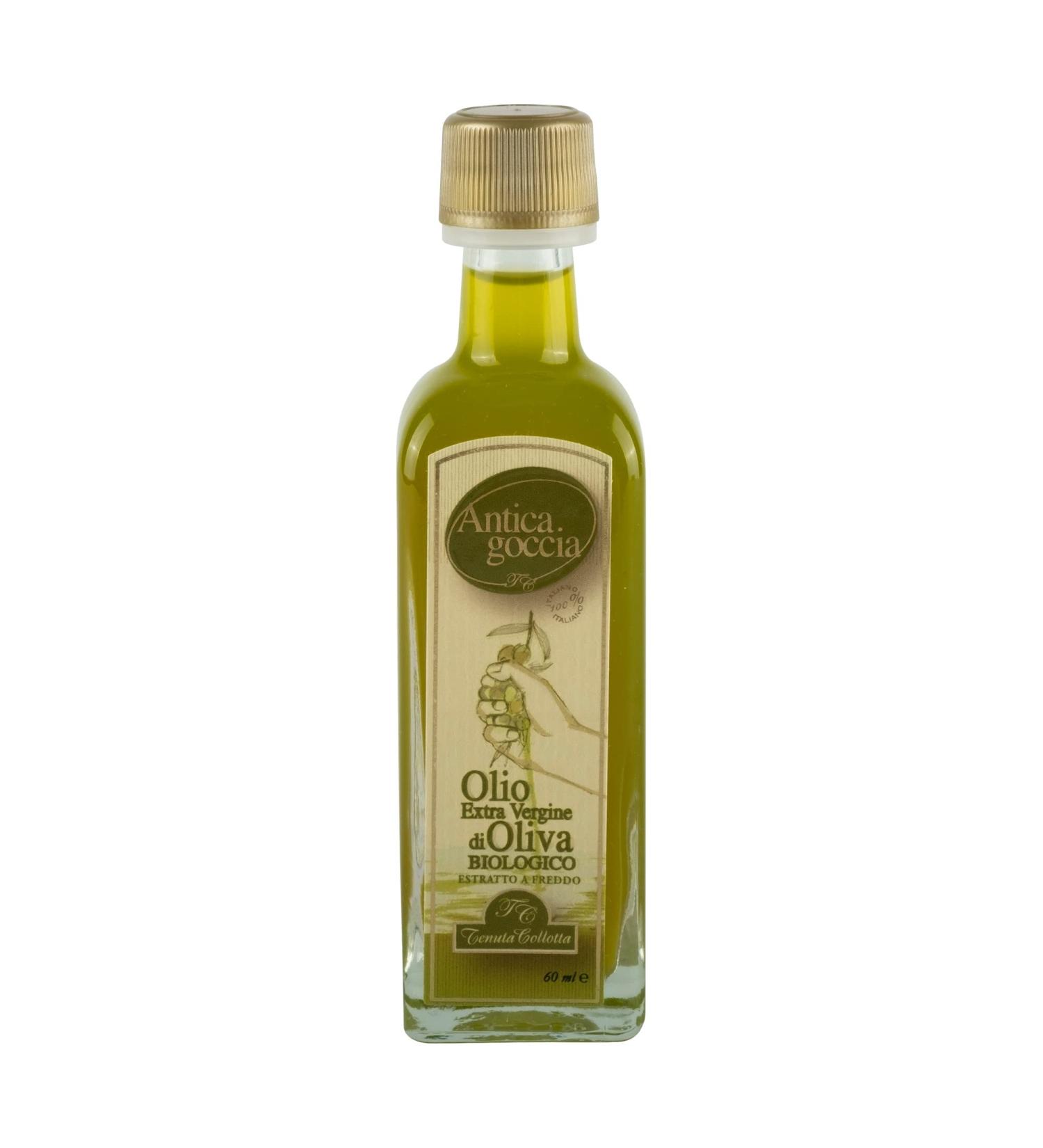 Antica Goccia - Organic Extra Virgin Olive Oil 60ml - 100% Italian - Produced in Sicily - Cold Extraction - Buy Online on GoSupps.com