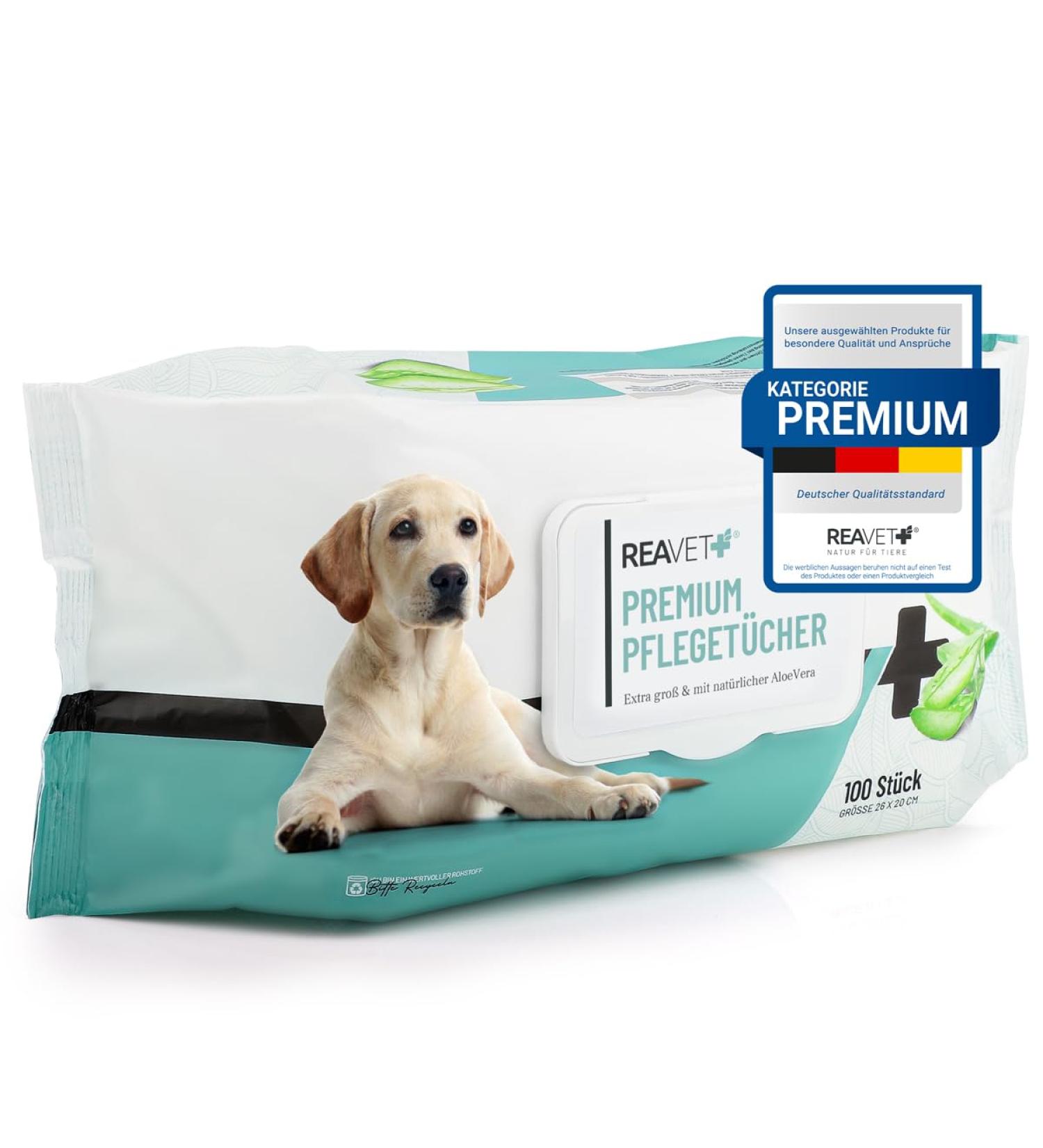 Reavet Care Cloths for Dogs & Cats - XXL Hypoallergenic Wet Wipes 100 Tearproof Cleaning Towels for Paws Eyes & Ears - 1 Pack - Buy Online on GoSupps.com
